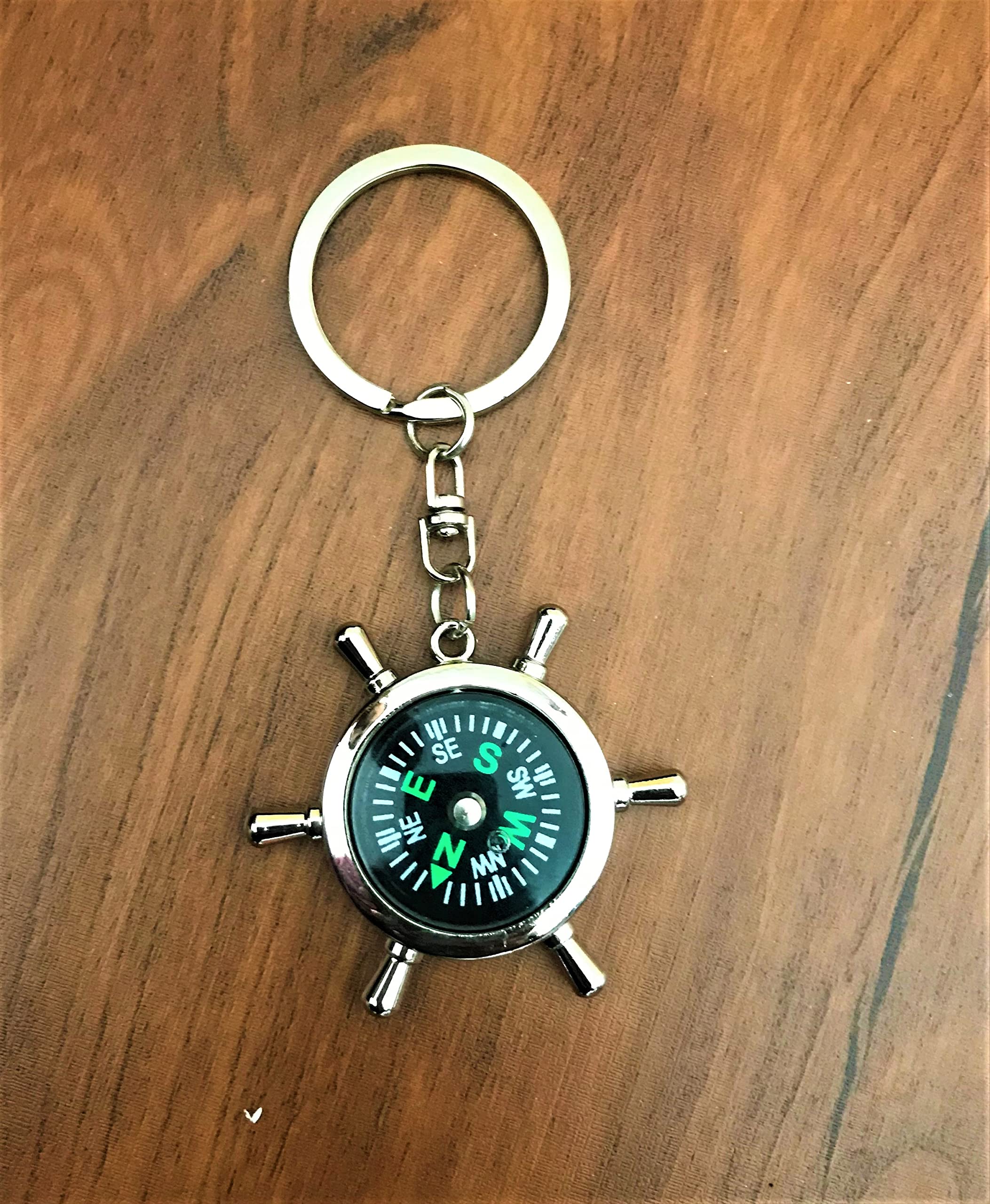 Boussole Voiture Boussole Porte-clés Personnalisable - Cadran Fluorescent, Étanche, Cadeau Randonnée Boussole Enfant