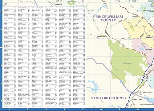 Miniatura 4 de Topographics Mapa de calle laminada del área metropolitana de Washington DC (46 pulgadas de ancho x 42 pulgadas de alto)
