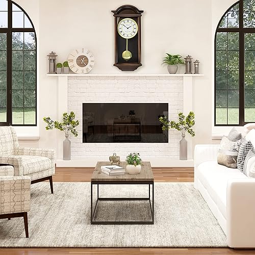 Miniatura 8 de Bedford Clock Collection George - Reloj de pared con péndulo de madera de castaño (22 pulgadas)