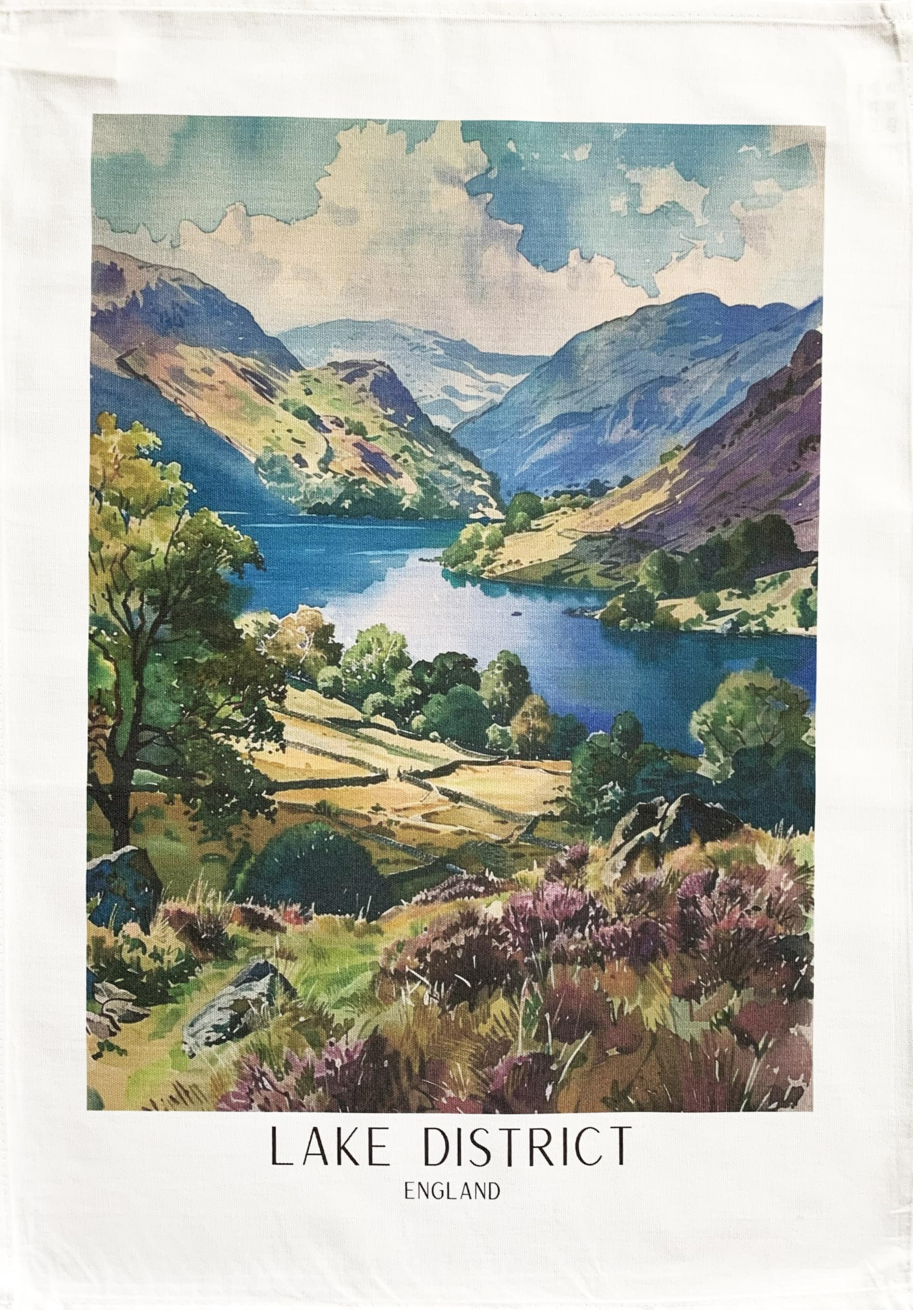 Half a Donkey Scene from the Lake District large cotton tea towel