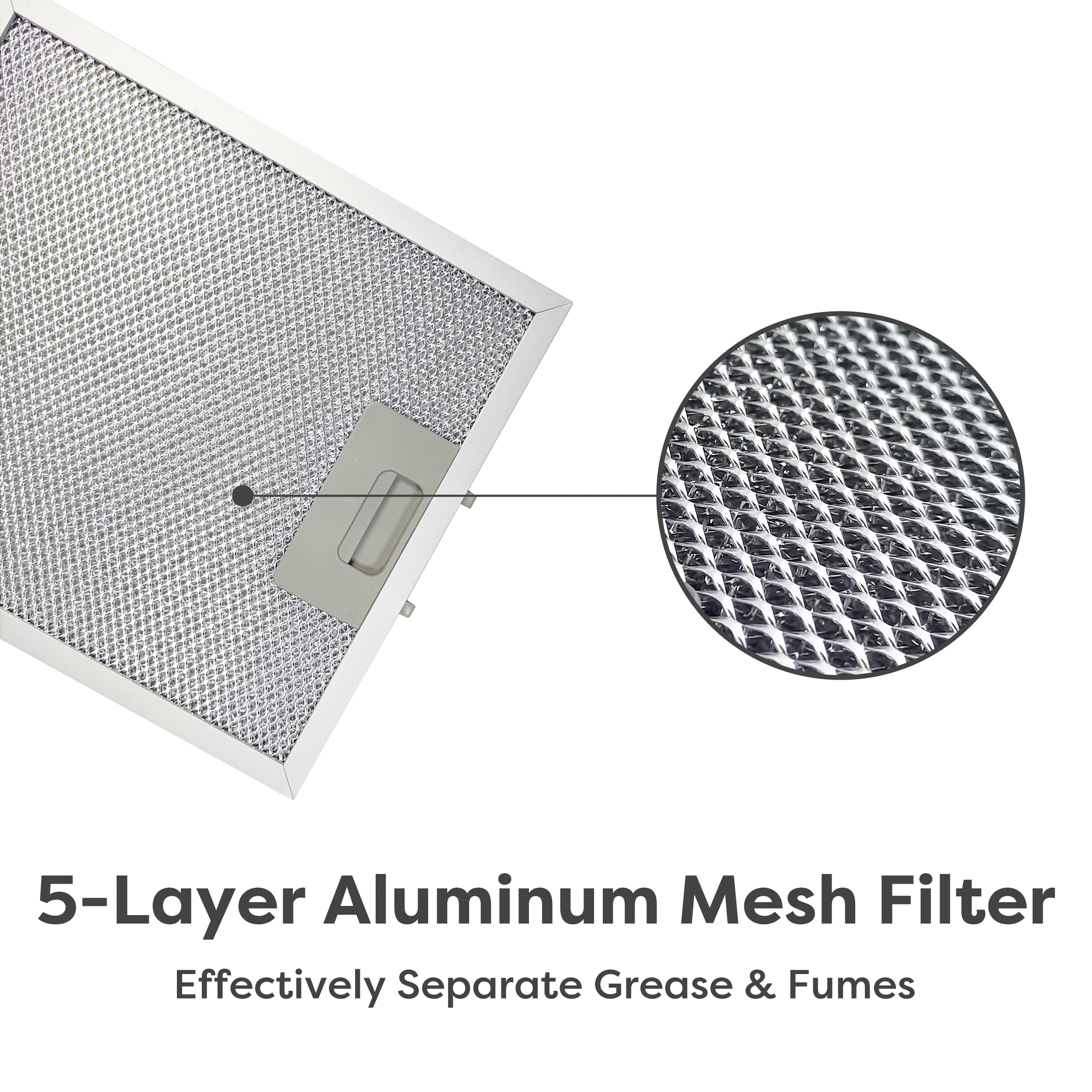 Campana extractora negra de 30 pulgadas, 450 CFM, para montaje en pared, diseño antihuellas, ventilación de campana para cocina con ventilador de 3 velocidades, convertible sin conductos y sin 7