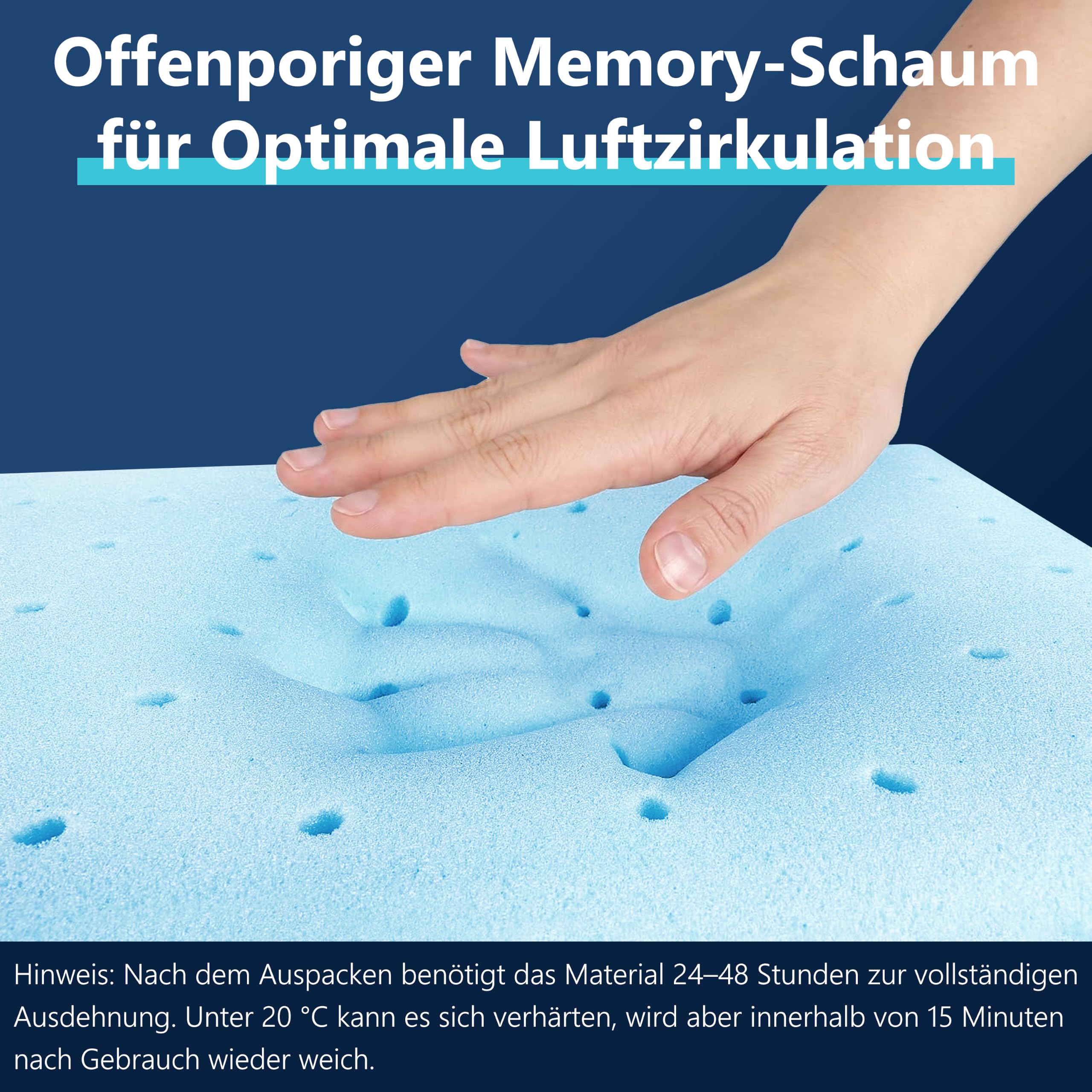 Aloe Vera Kopfkissen 40x80 Kühlendes Kopfkissen Memory Foam Kissen (Grün, 40x80, 12, 12, Zentimeter)