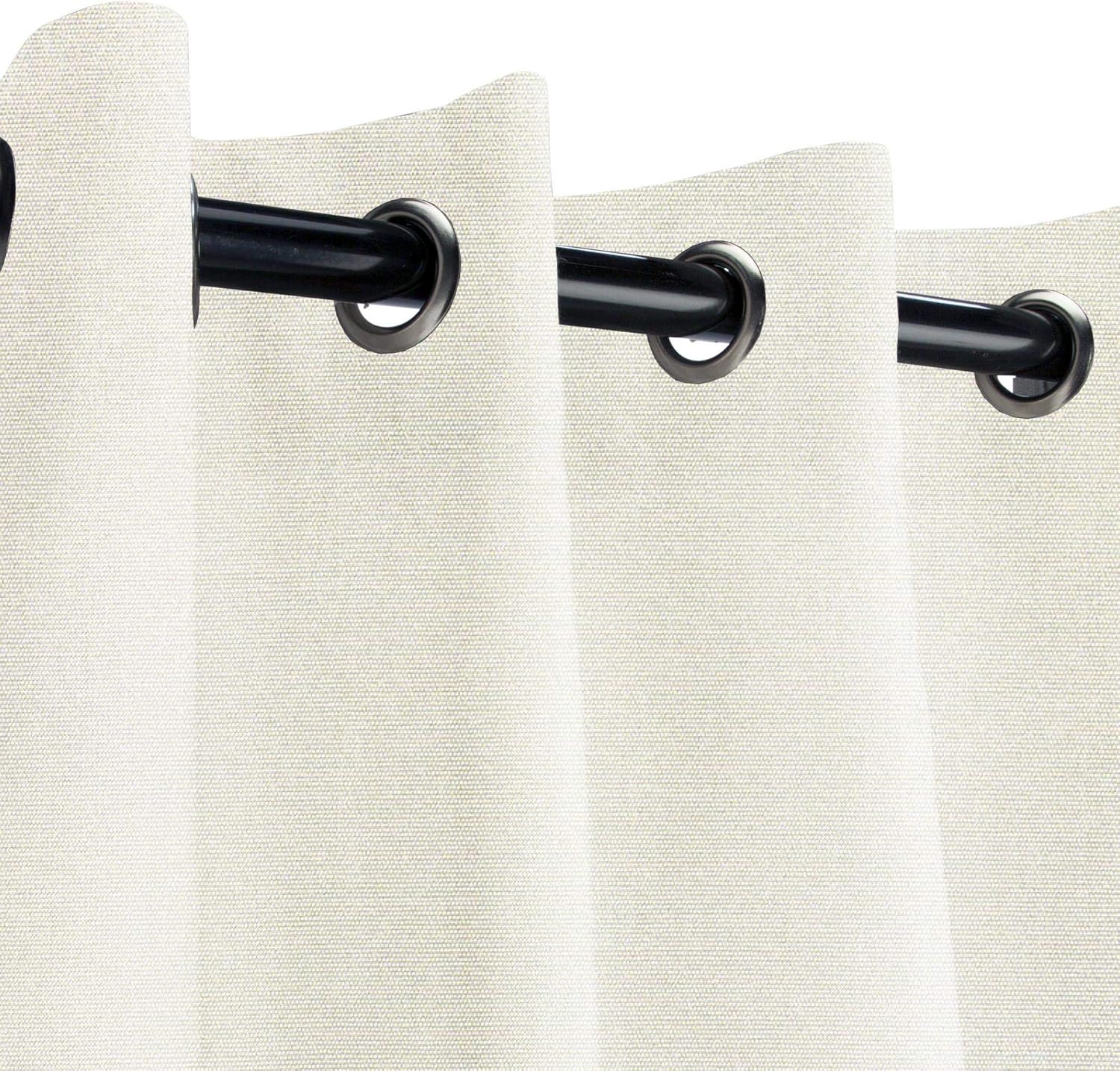 Sunbrella Canvas Natural Outdoor Curtain with Nickel Grommets 50 in. Wide x 108 in. Long