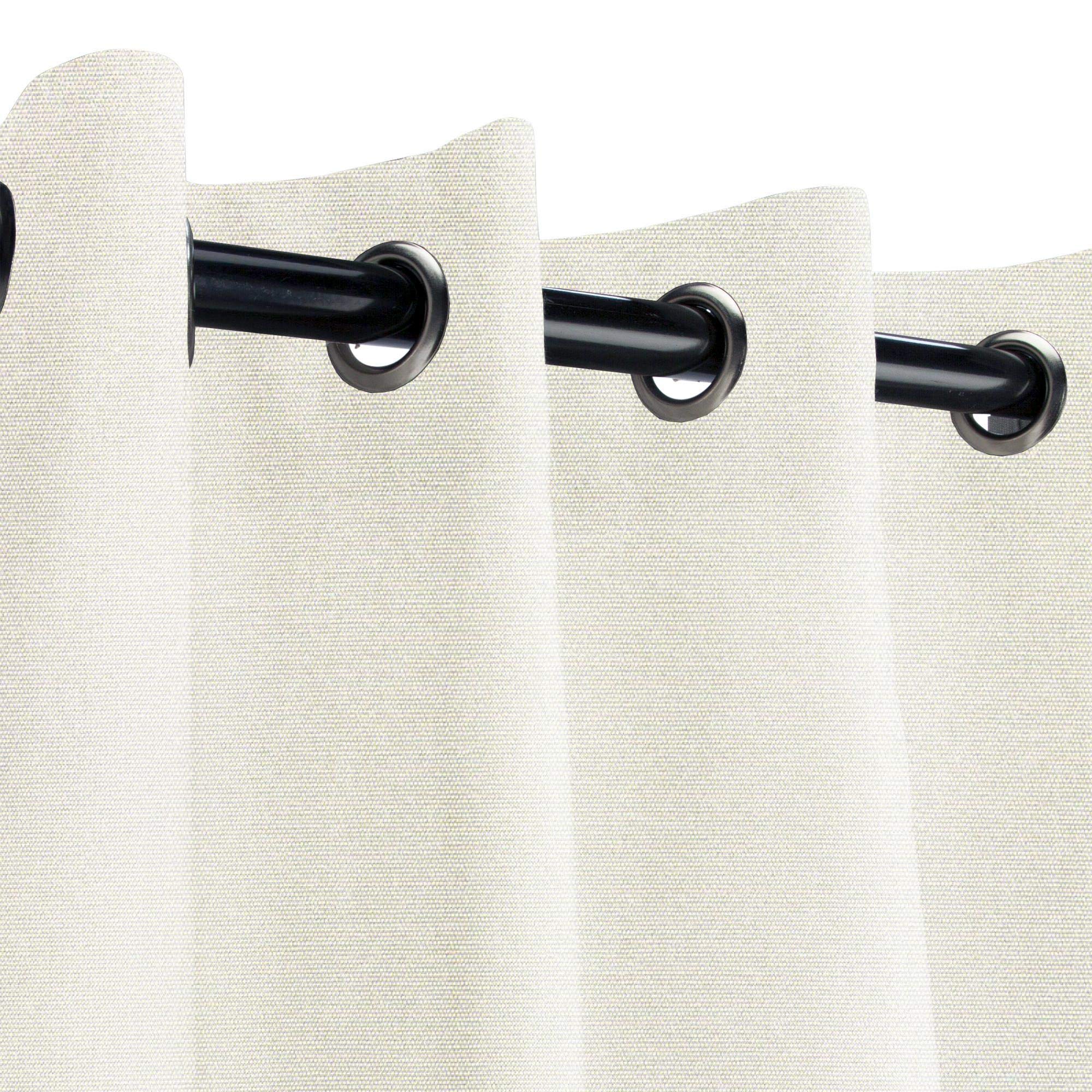 Sunbrella Canvas Natural Outdoor Curtain with Nickel Grommets 50 in. Wide x 108 in. Long