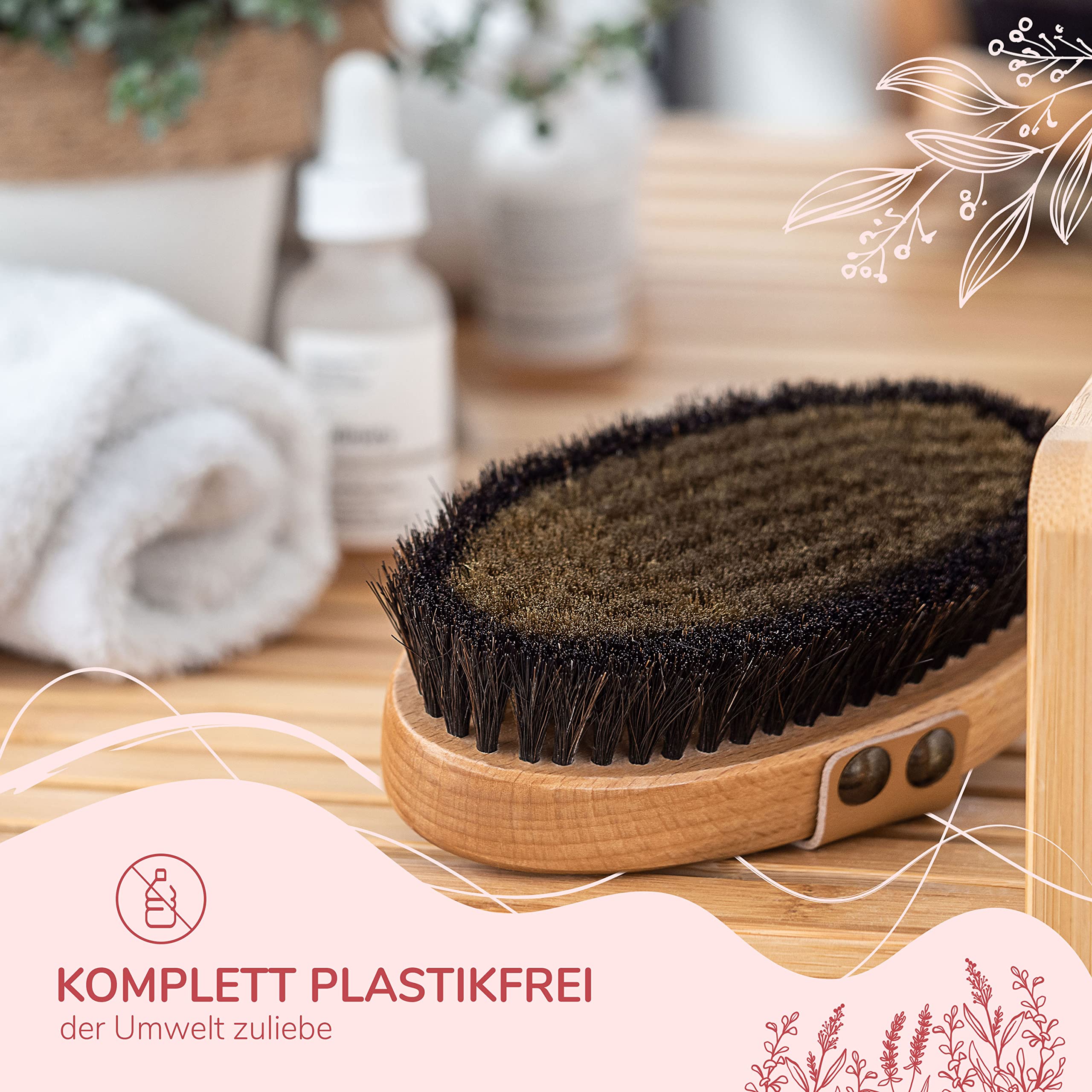 Kupferbürste Körperbürste mit feinen Kupferdrähten Trockenbürste Lymphdrainage