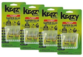 Elmers Products KG582 Instant Crazy Glue 4-Single Use Tubes, 0.017-Ounce, 4 Pack