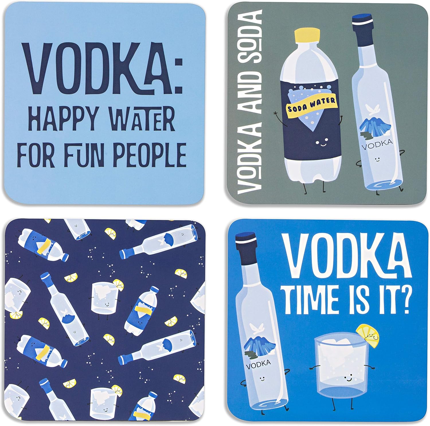 New Product Pavilion Gift Company Vodka & Soda Sentiment, Pattern and Character Holder 4 (4 Piece) Coaster Set with Box, 4 Inch Square, Multicolor Exclusive Discount 50% Price Pavilion Gift Company Vodka & Soda Sentiment, Pattern and Character Holder 4 (4 Piece) Coaster Set with Box, 4 Inch Square, Multicolor