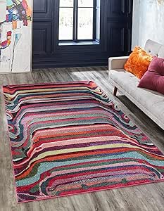 Amazon.com: Rugs.com Theia Collection Rug – 4' x 6' Multi Medium Rug ...