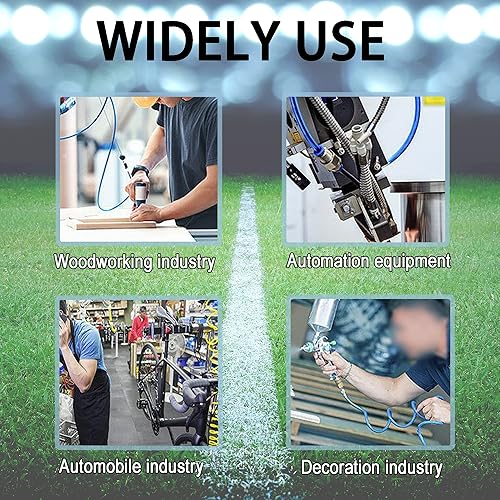 Miniatura 7 de Manguera de aire de retroceso de poliuretano, diámetro interior de 14", 20 pies azul con restrictor de curva y acoplador rápido industrial y enchufe