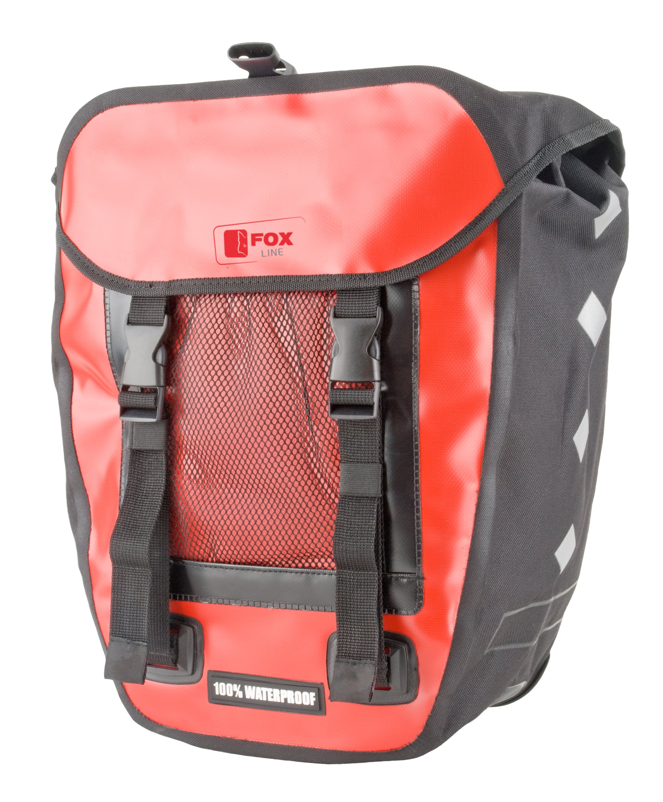 Fox Line Bicycle Trunk Bag Multi-Coloured red/Black Size:33.5 x 16 x 60 cm Sports, Fitness & Outdoors