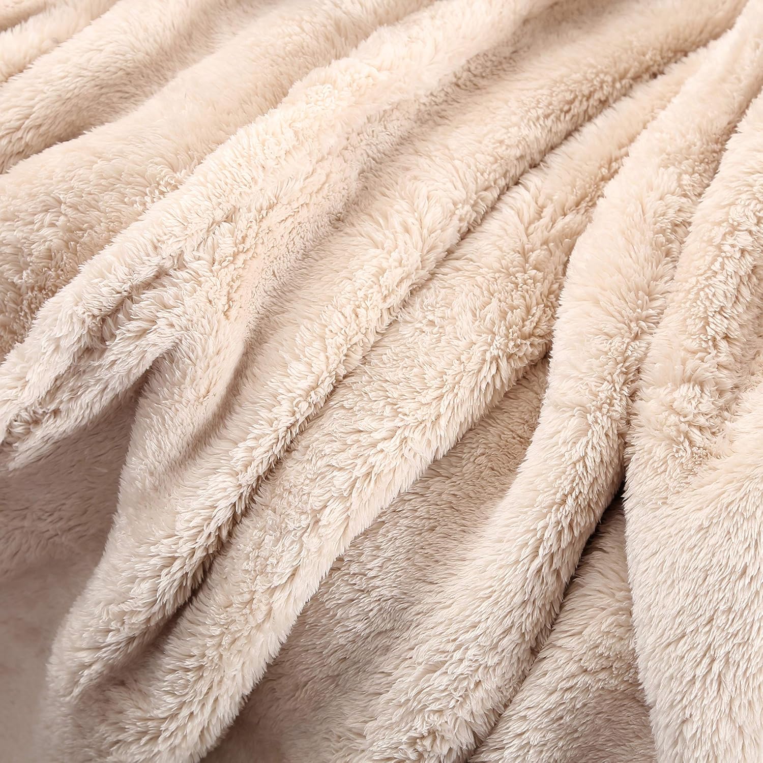 Berkshire Blanket Extra-Fluffy Super Soft Warm Cozy Luxury Throw Blanket, Chino, 55" x 70"