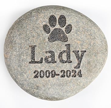 Personalized Paw Print Memorial Stone - Paw Print Memorial Gift - Natural River Rock Memorial - Loss of Paw Print - Paw Print Keepsake - Paw Print Loss Gifts - Paw Print Stone