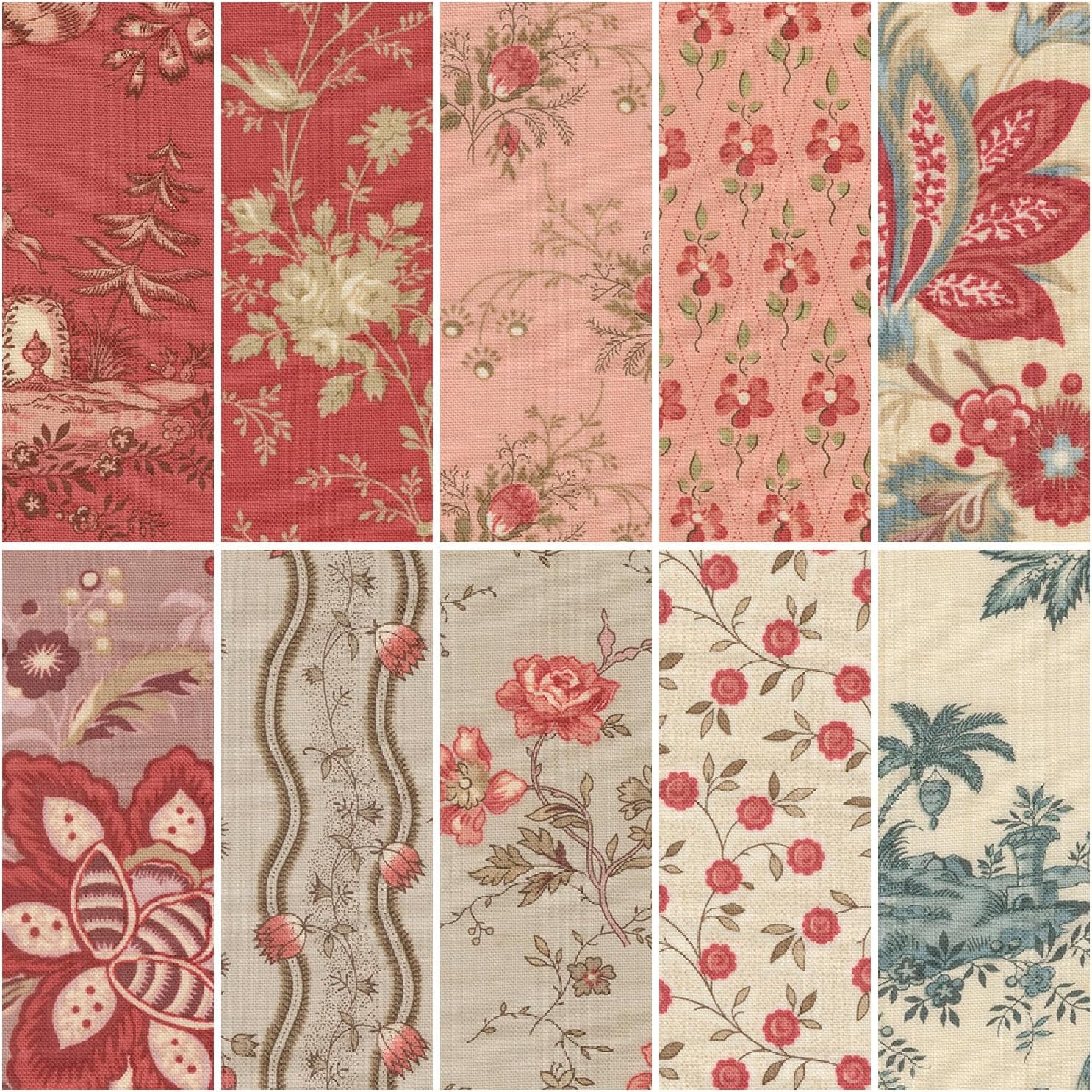 Fleur de Paris Fat Eighth Bundle (10 Pieces) by French General for Moda