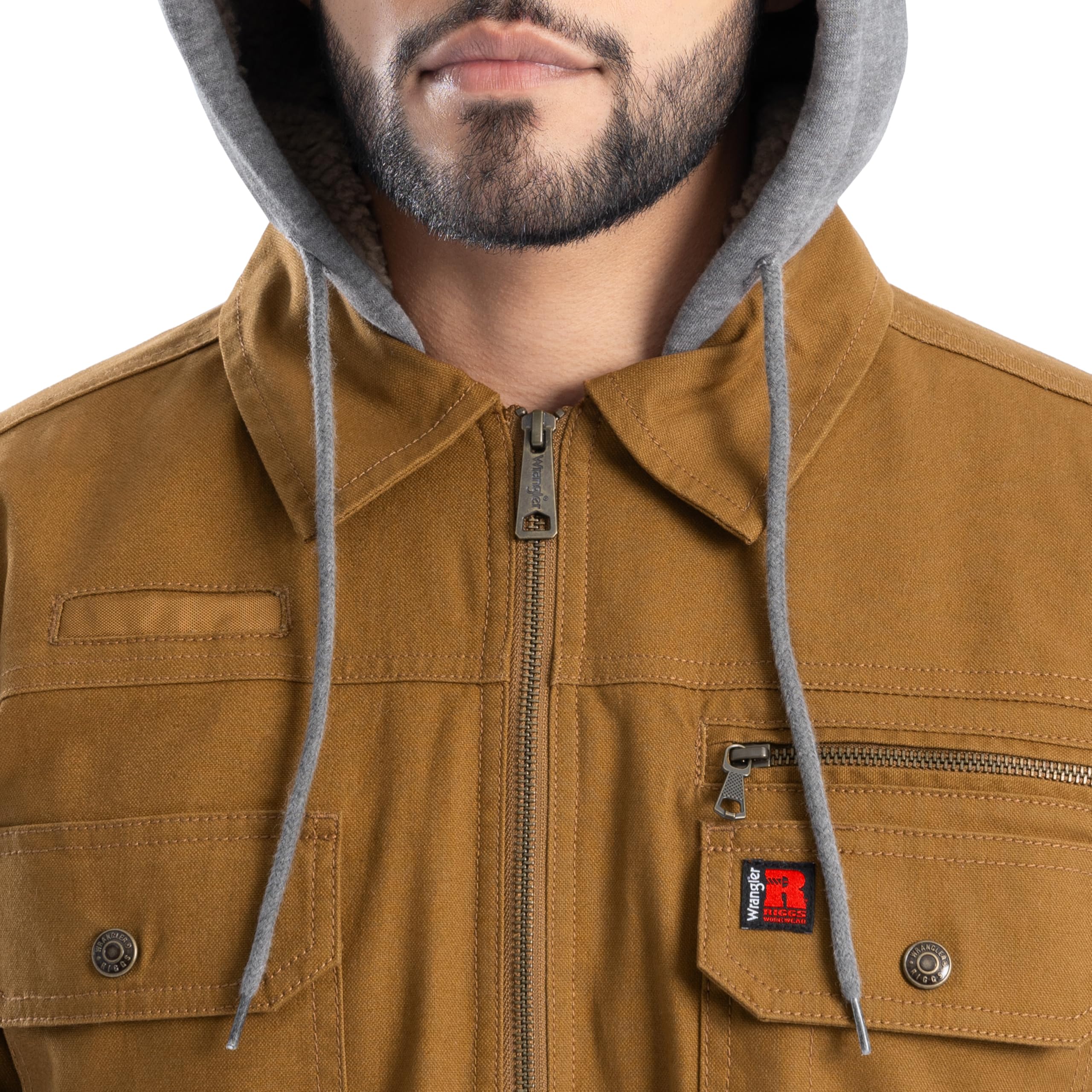 Wrangler Herren Gesteppte Gefütterte Jacke mit Sherpa-kapuze Jacke