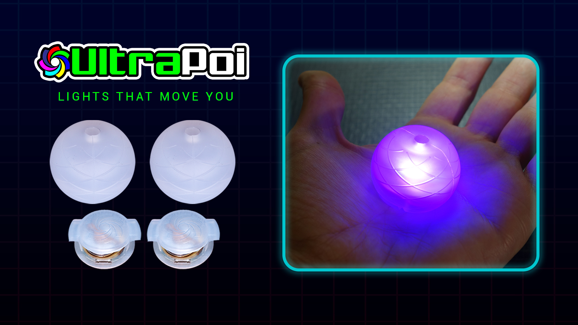 LED Poi Balls Handles Rave Toys S Party Pack UltraPoi UltraKnob Pro Poi ...