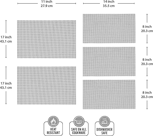 Miniatura 4 de Farberware Barbacoa antiadherente ranurado revestimientos para parrilla, juego de 5, negro