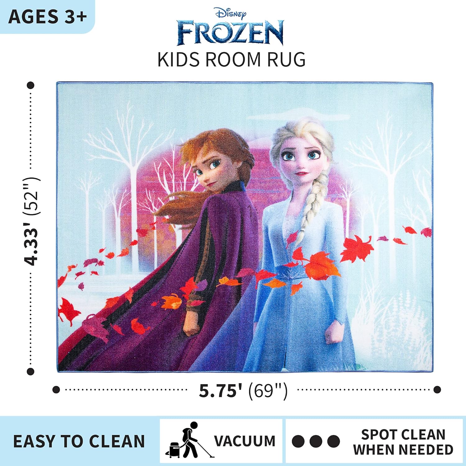 Amazon Crazy 🔥 Deals Franco Kids Room Non Slip Area Rug, 69 in x 52 in, Disney Frozen 2