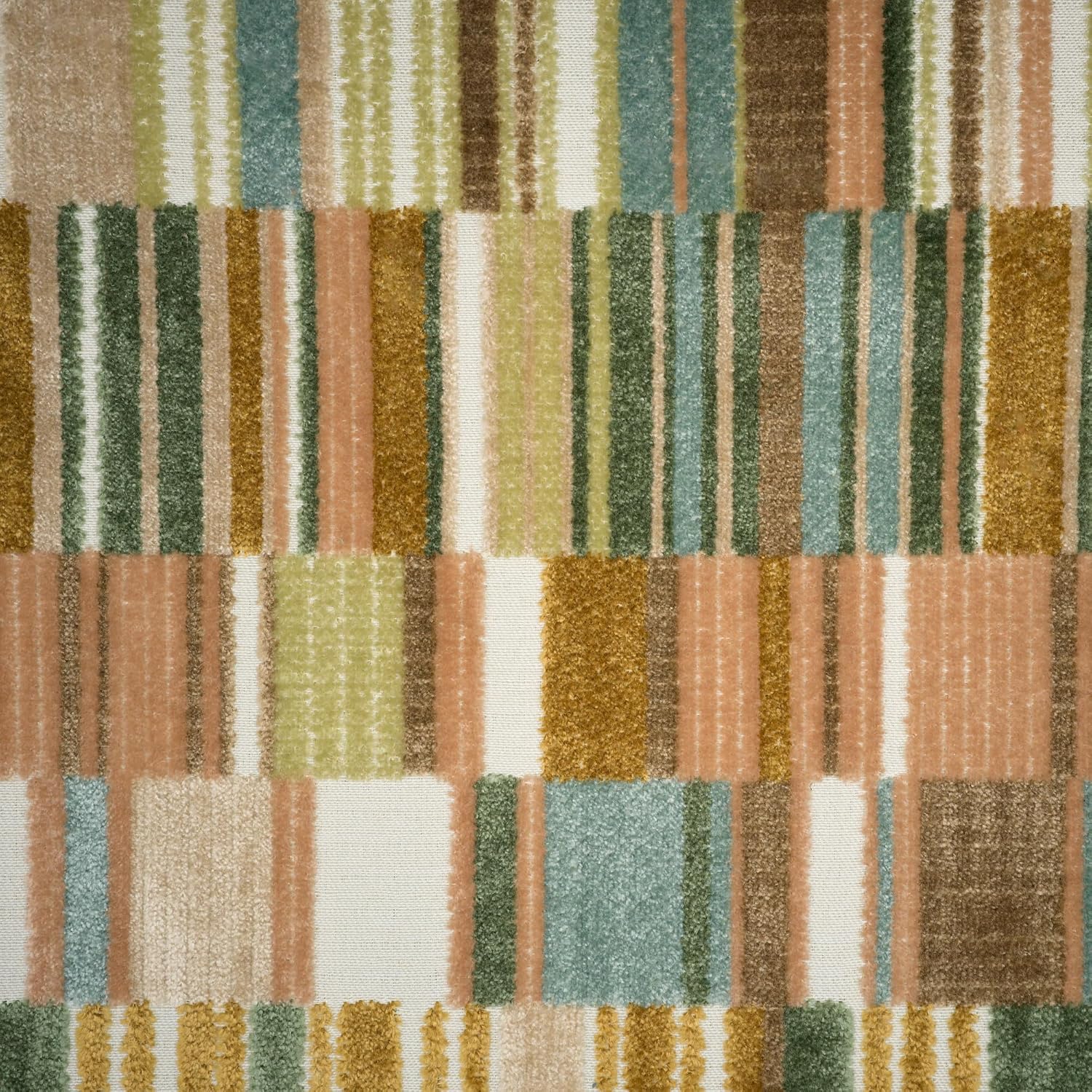 TopFabric - Madeira - Geometric Cut Velvet Upholstery Fabric