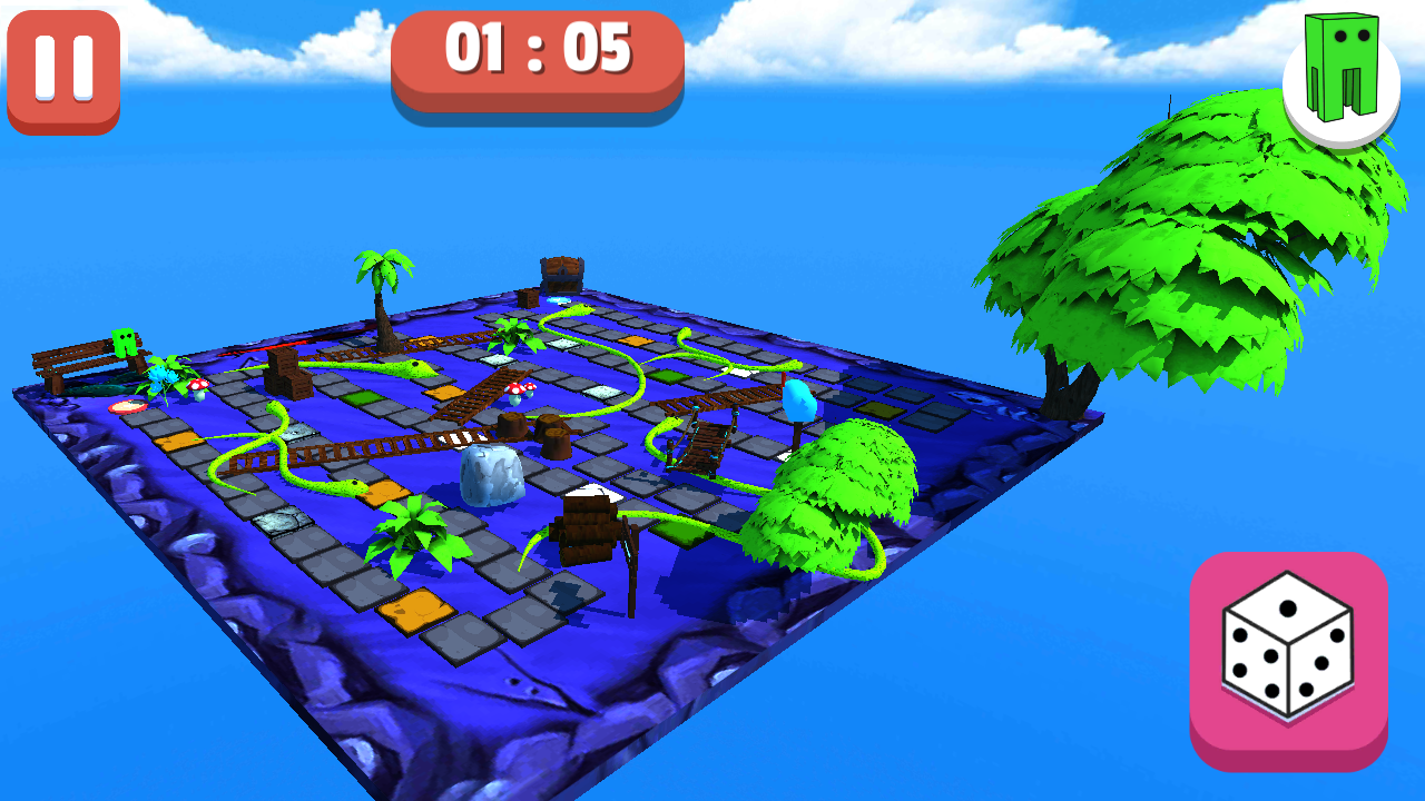 Snake N Ladders 3D Run Race Game Snake Attack Worm s Playground