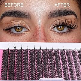 FANXITON Lash Clusters 280 Pcs Wispy Lash Clusters D 8-16 MM Mix Natural Eyelash Clusters 40D Individual Eyelash DIY Lash Extensions at Home(40D)