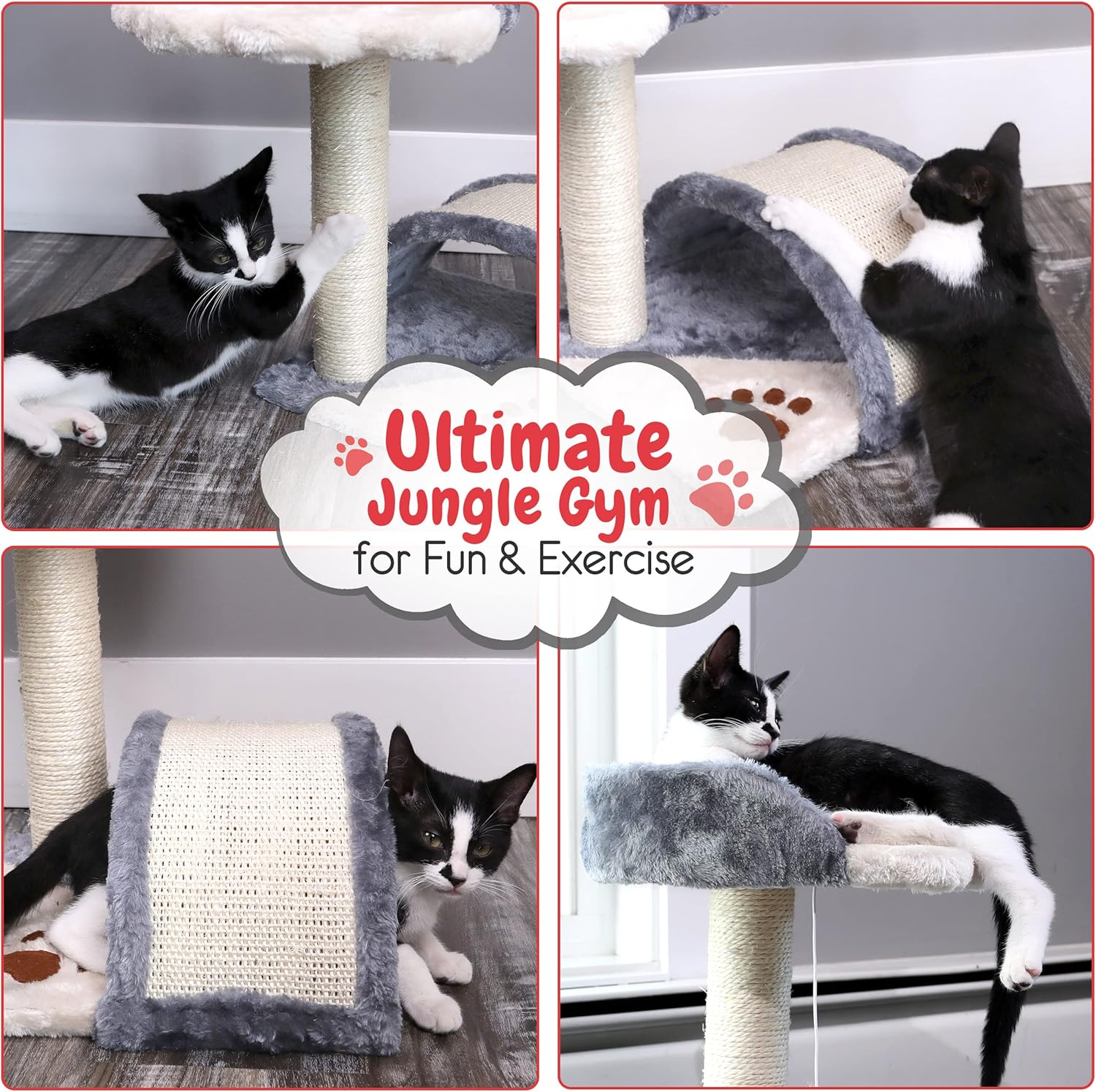 Kitten Scratching Post Small Cat Scratching Post – Sturdy, Easy-Assemble Scratching Posts for Cats Up to 6lbs – Natural Sisal Scratch Post Kitten Cat Tree Small – Small Cat Tower by Petzania