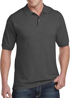 by DXL Men's Big and Tall Piqué Polo Shirt, Tango Red Heather