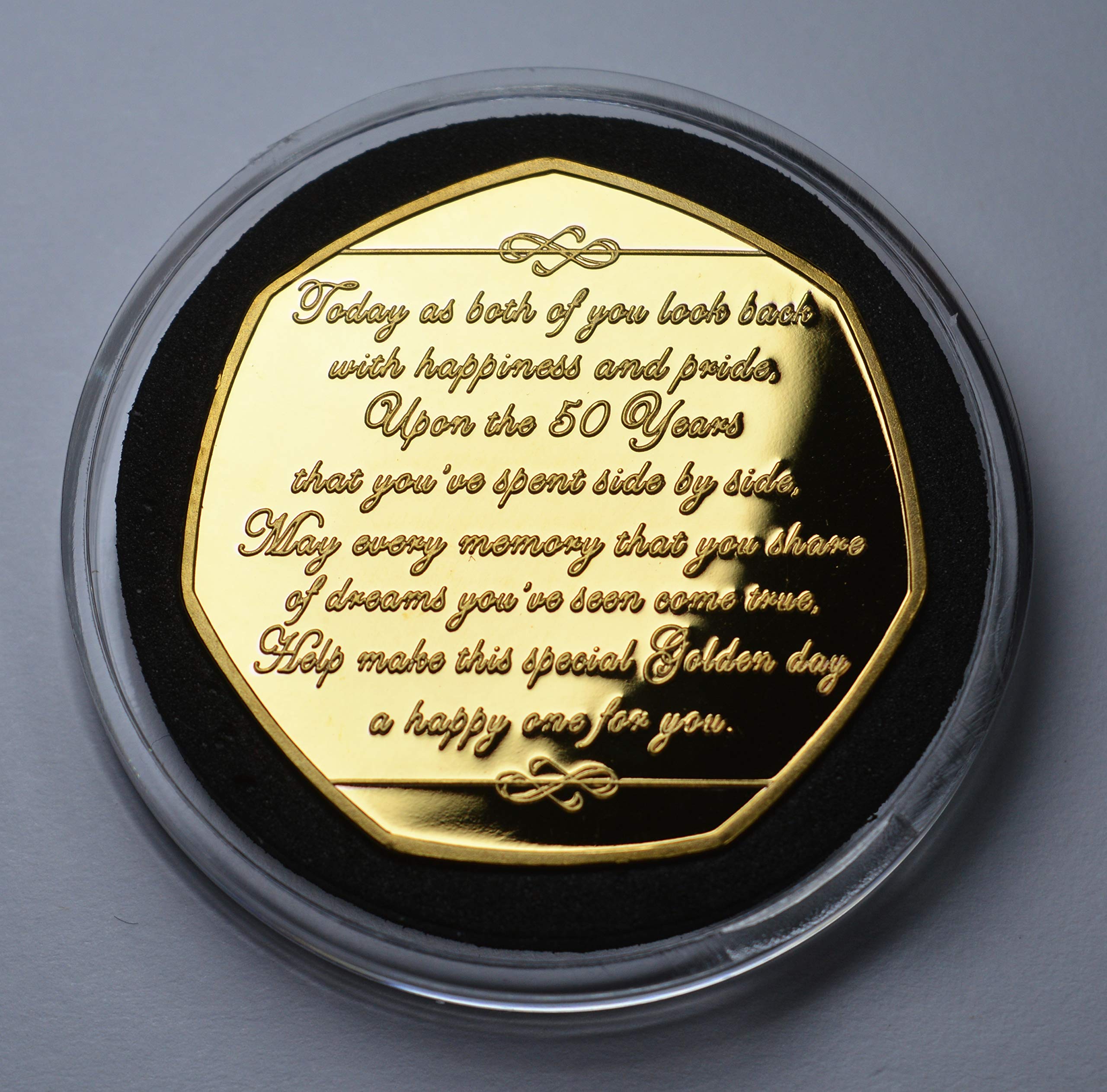 The Commemorative Coin Company 50th GOLDEN WEDDING ANNIVERSARY 24ct Gold Commemorative in Capsule and Gift Box. Gift/Present.Favour - Image 4