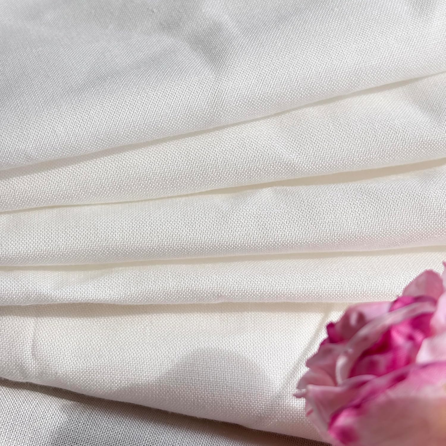 White Cotton Fabric by the Yard, 5 Yard 100% Cotton Muslin Cloth, 4.6 Oz Medium Weight for Embroidery, Apparel Mock-Ups, and Craft Projects