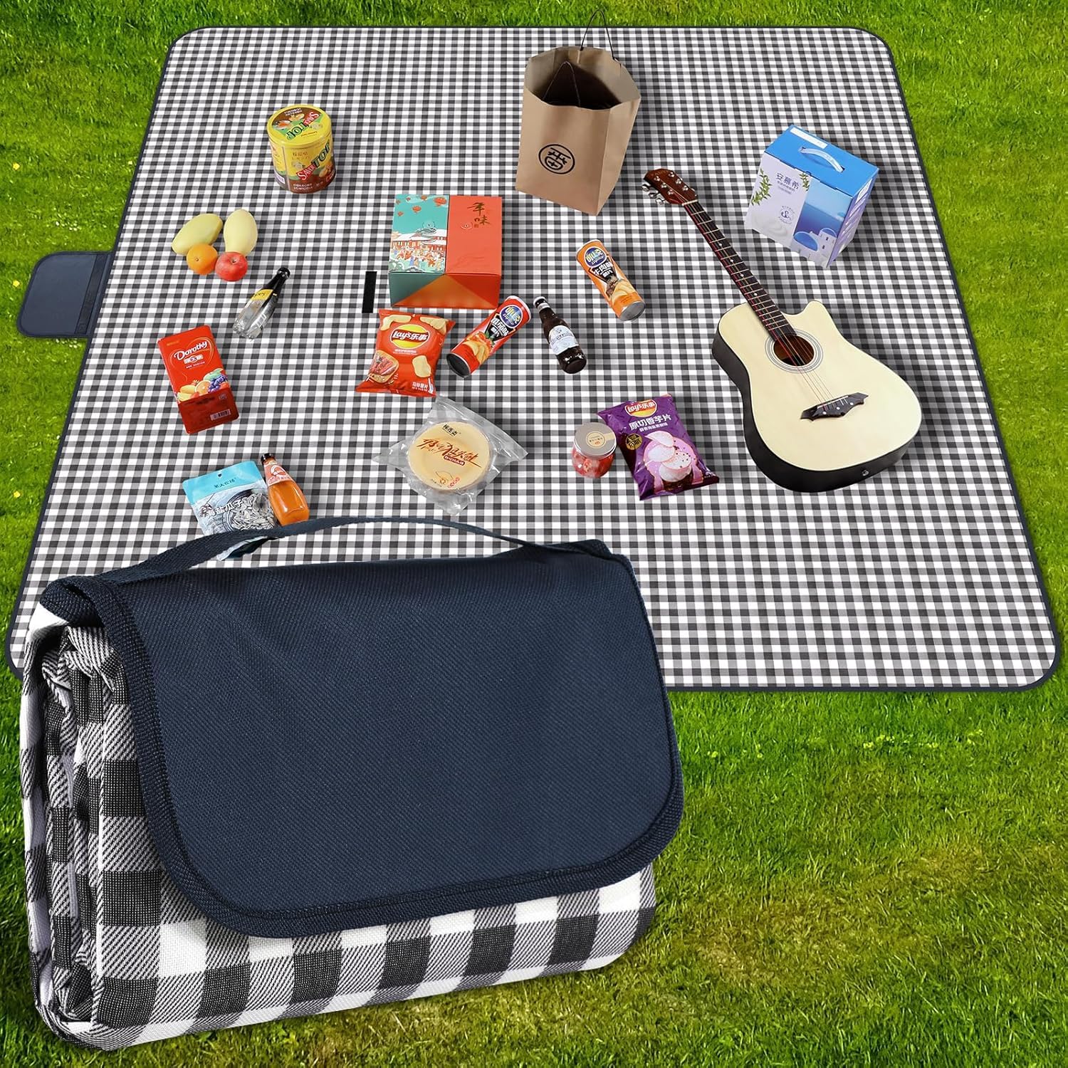 Picnic Mat Blanket | Beach Mat | Outdoor Foldable Water-Resistant Portable Mat | Used for Yoga | Camping Hiking Grass Travelling | Picnic Backpack Accessories-image-11