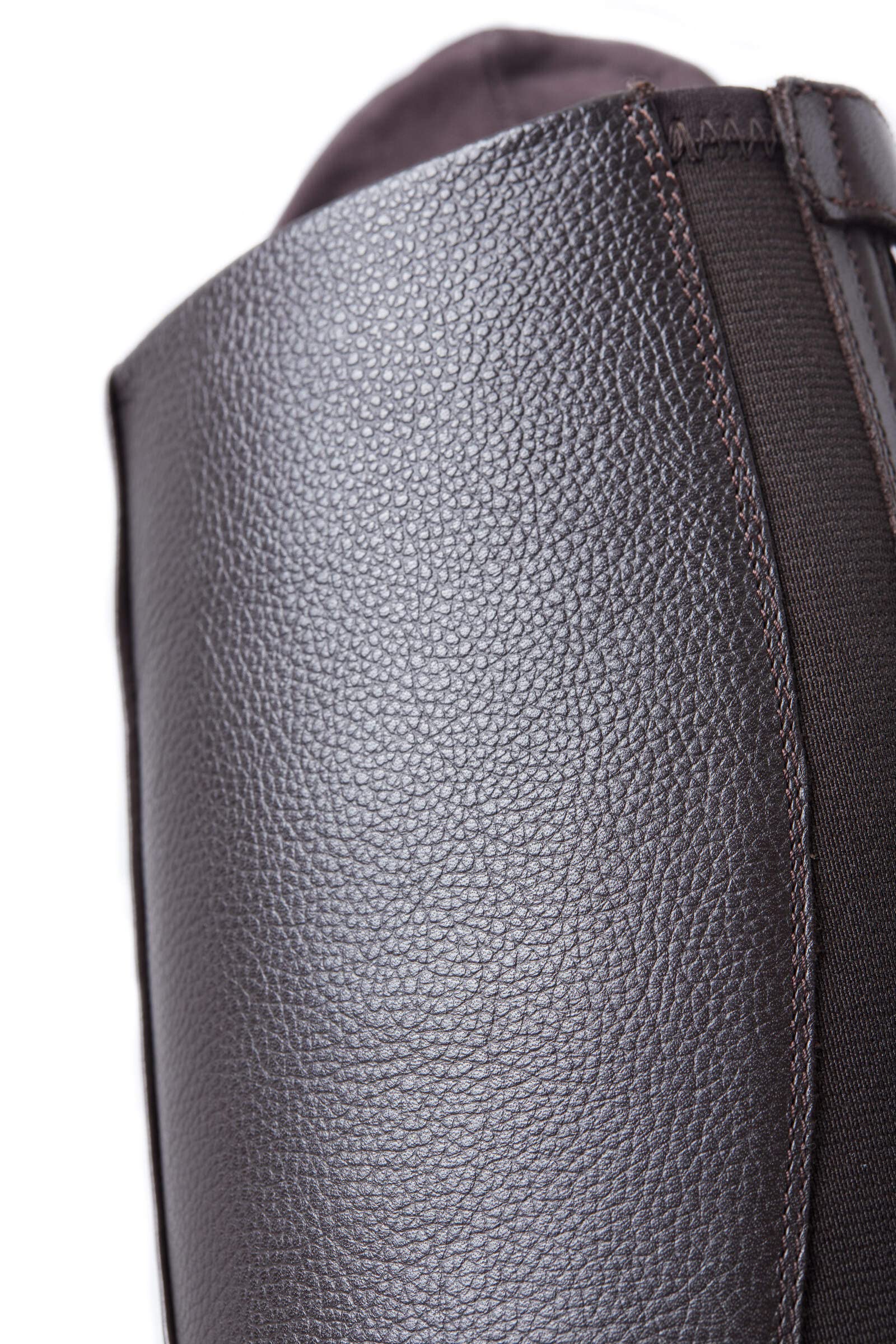 HORZE Genève Leder-Reitstiefel – Klassische Dressurstiefel aus argentinischem Leder mit atmungsaktivem Mesh-Futter, Braun, 42R