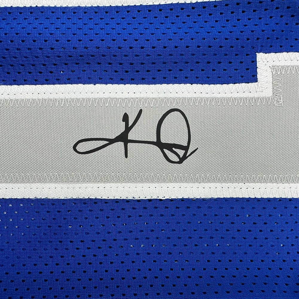 Facsimile Autographed Kyrie Irving Dallas Blue Reprint Laser Auto