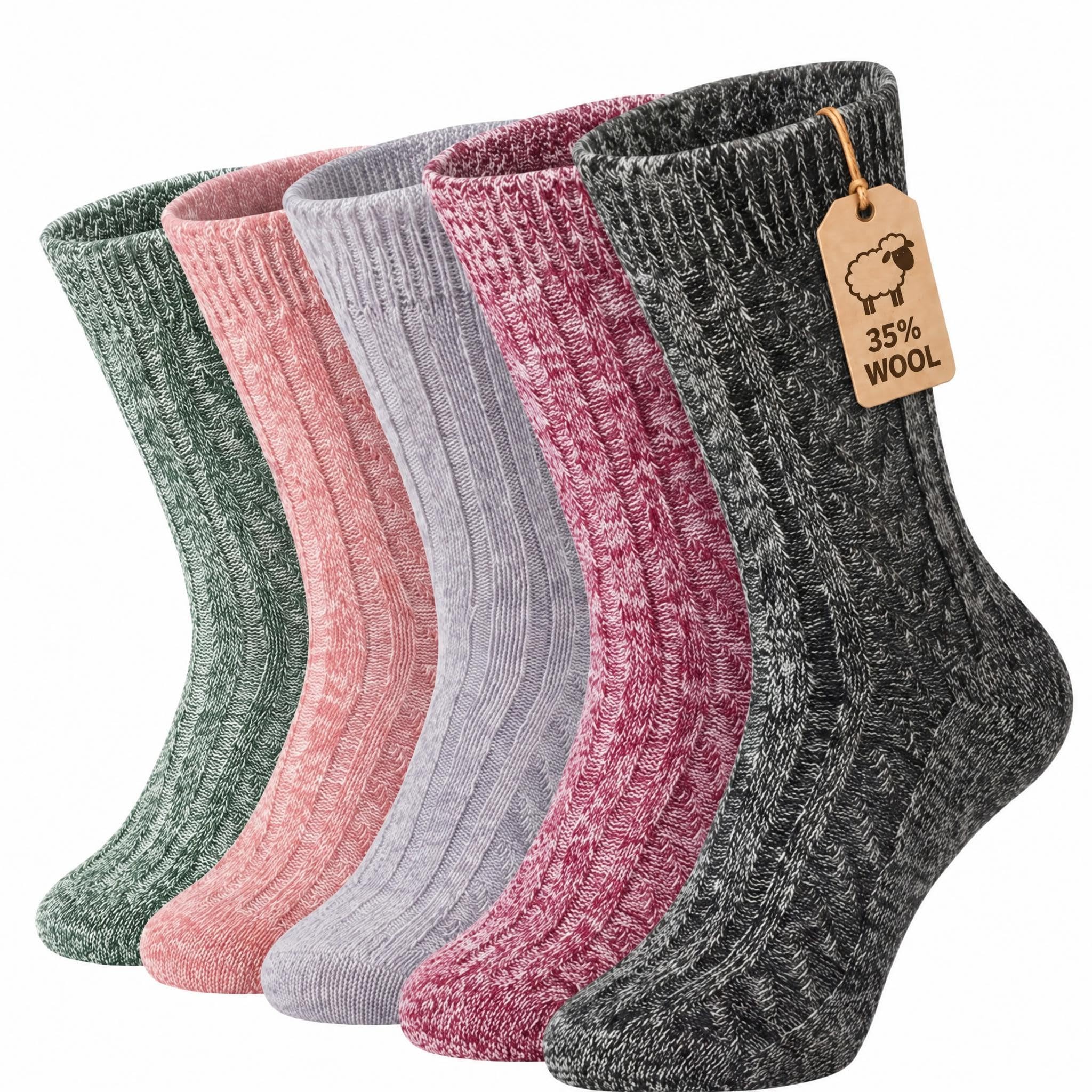 Loritta Wool Socks for Women, Winter Warm Hiking Boot Socks Gifts