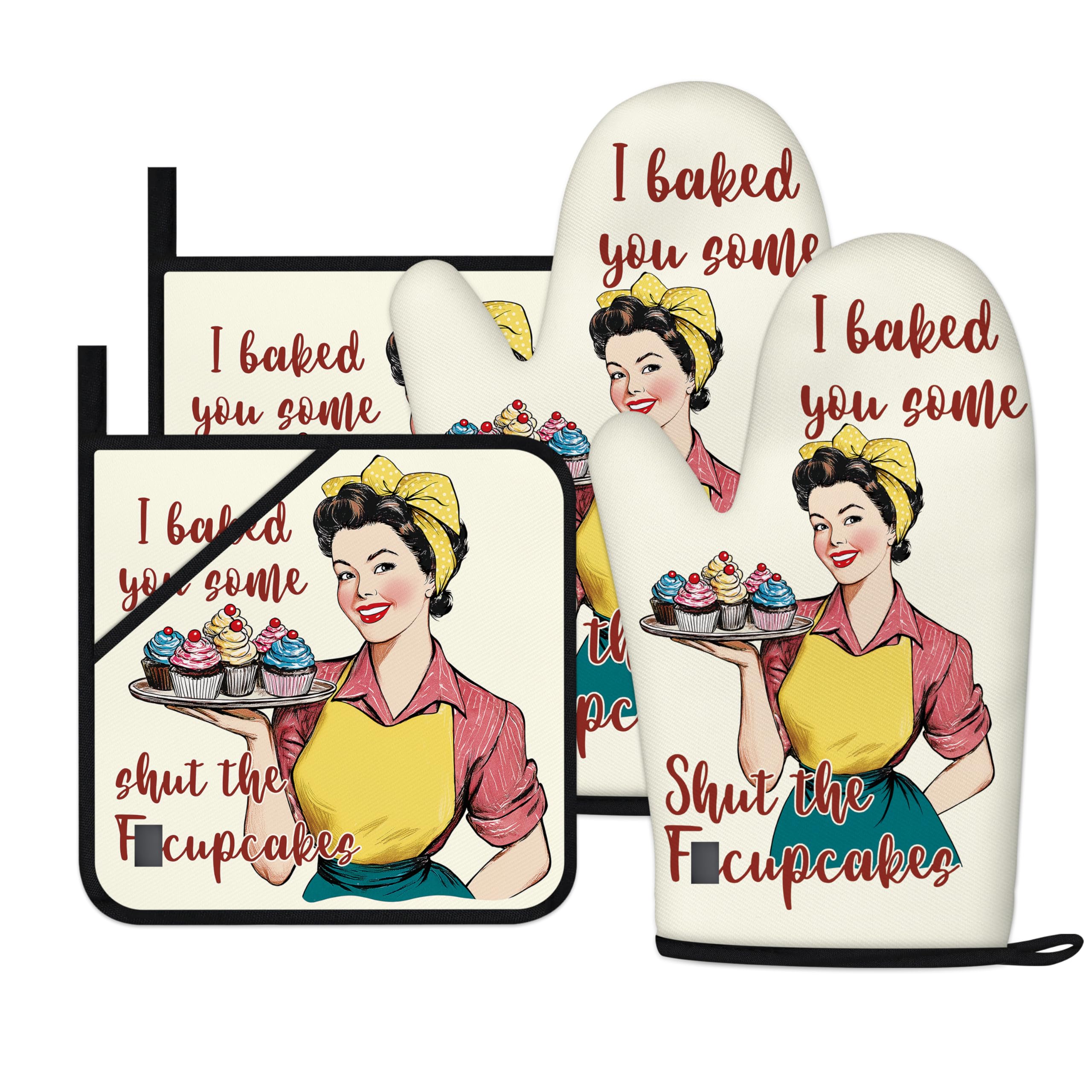Gants de cuisine pour femme : idée cadeau de pâtisserie rétro et amusant pour maman