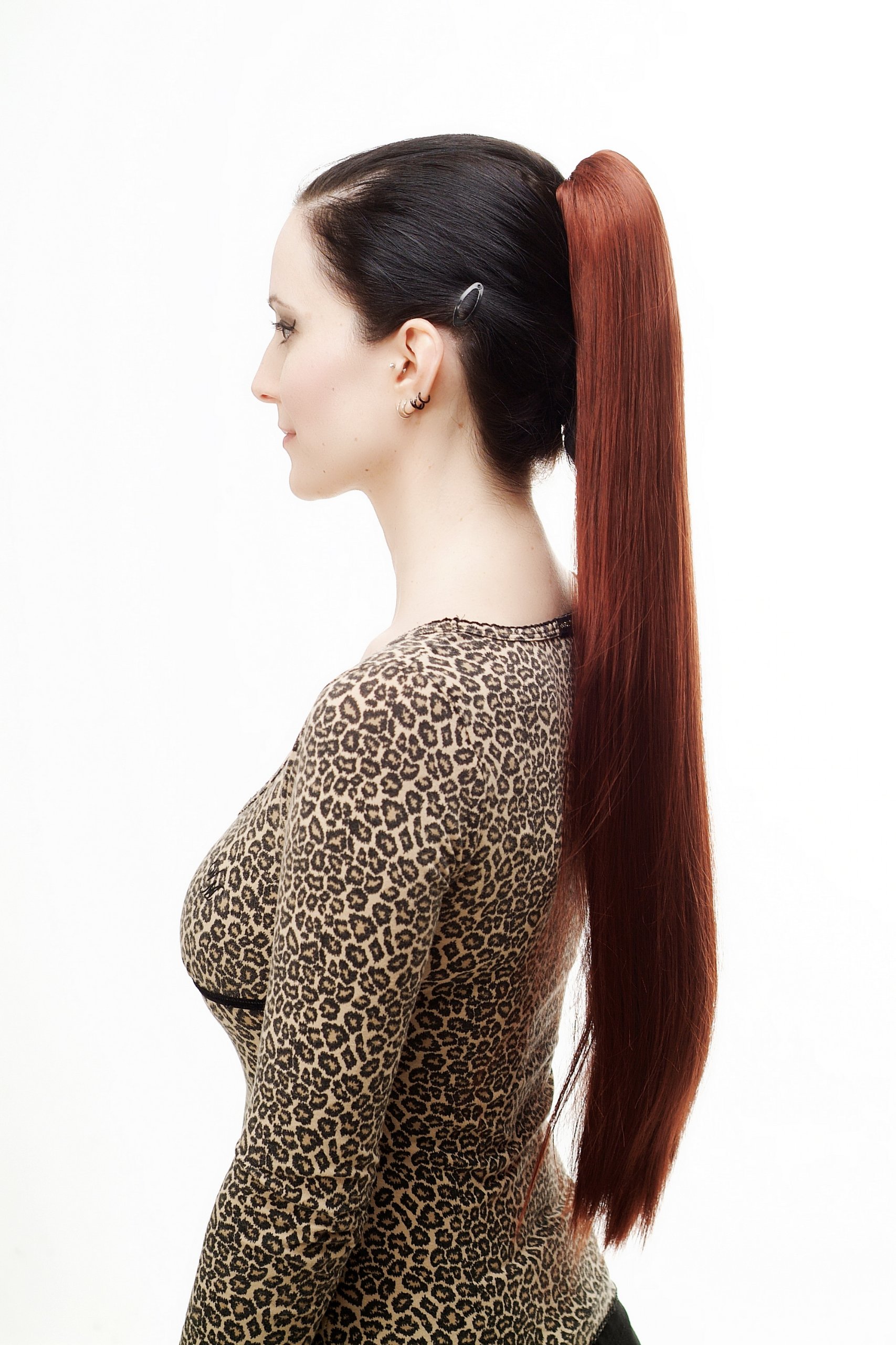 WIG ME UP - Hairpiece PONYTAIL with Claw Clamp/Clip extremely long straight & smooth red brown mix T113-33A/131 70 cm - Image 3