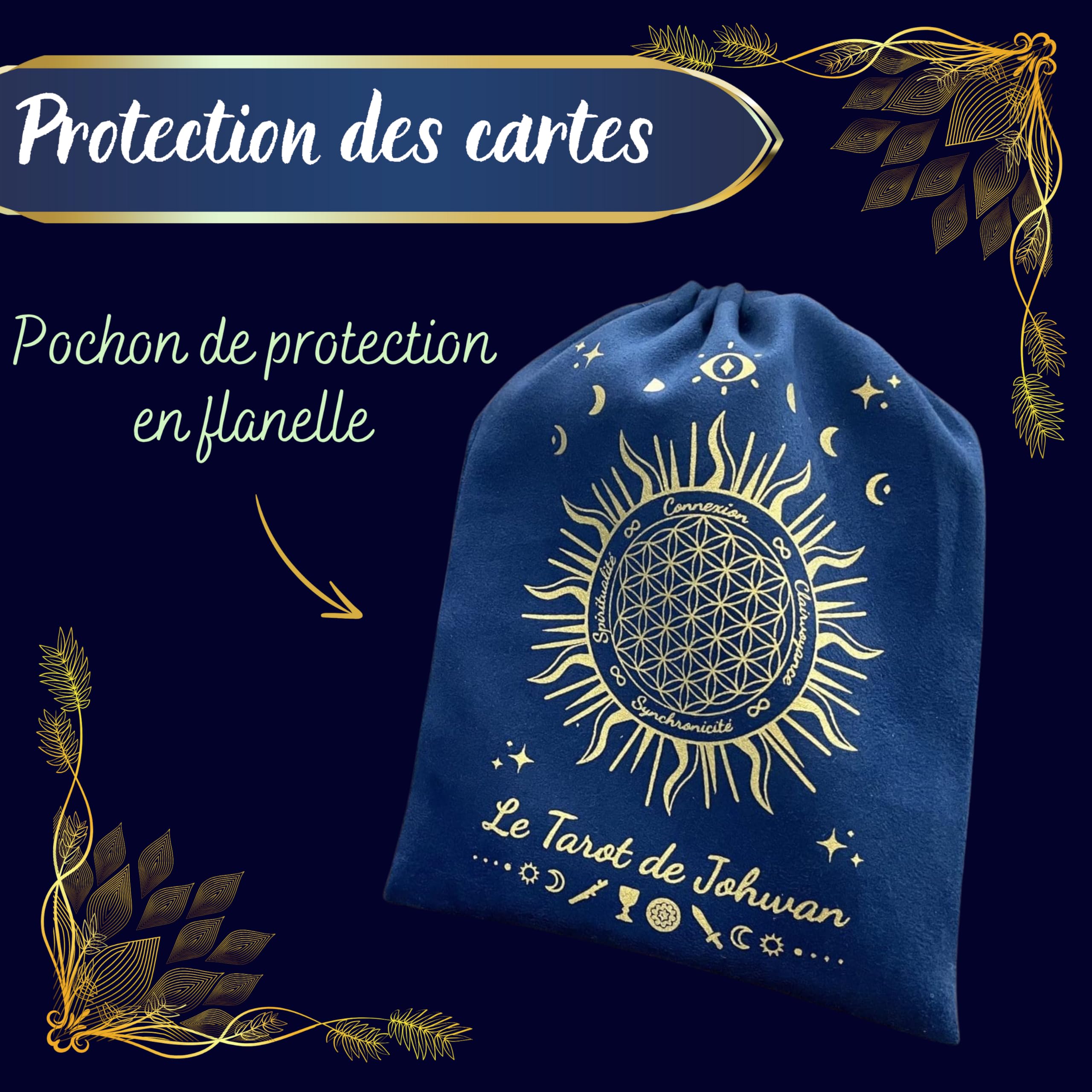 Le Tarot de Johwan - 78 Cartes Fusion Marseille/Rider-Waite - Édition Gold Prestige Tranche Dorée - Boîte Aimantée + Pochon - 2 Mémos Inclus
