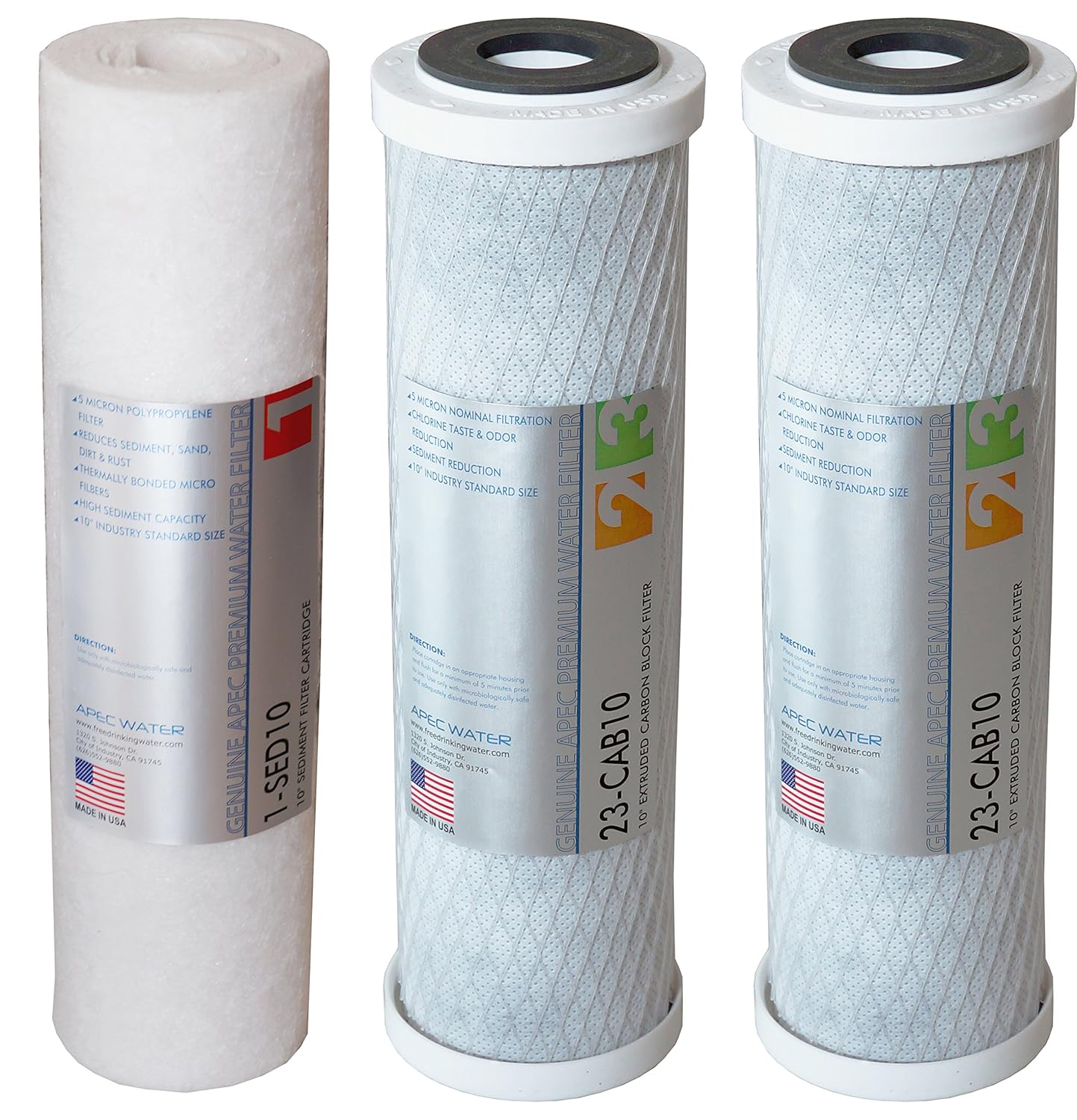 APEC Water Systems ULTIMATE Series US Made Stage 1 2 3 Replacement Filter For Undersink System FILTER-SET