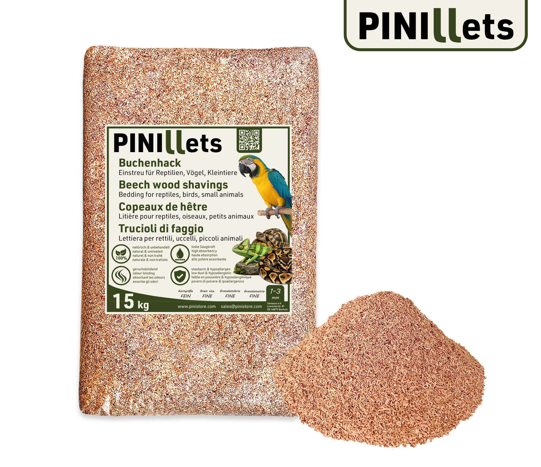 PINI Buchenhack 540 kg staubfreie hygienische Einstreu fein
