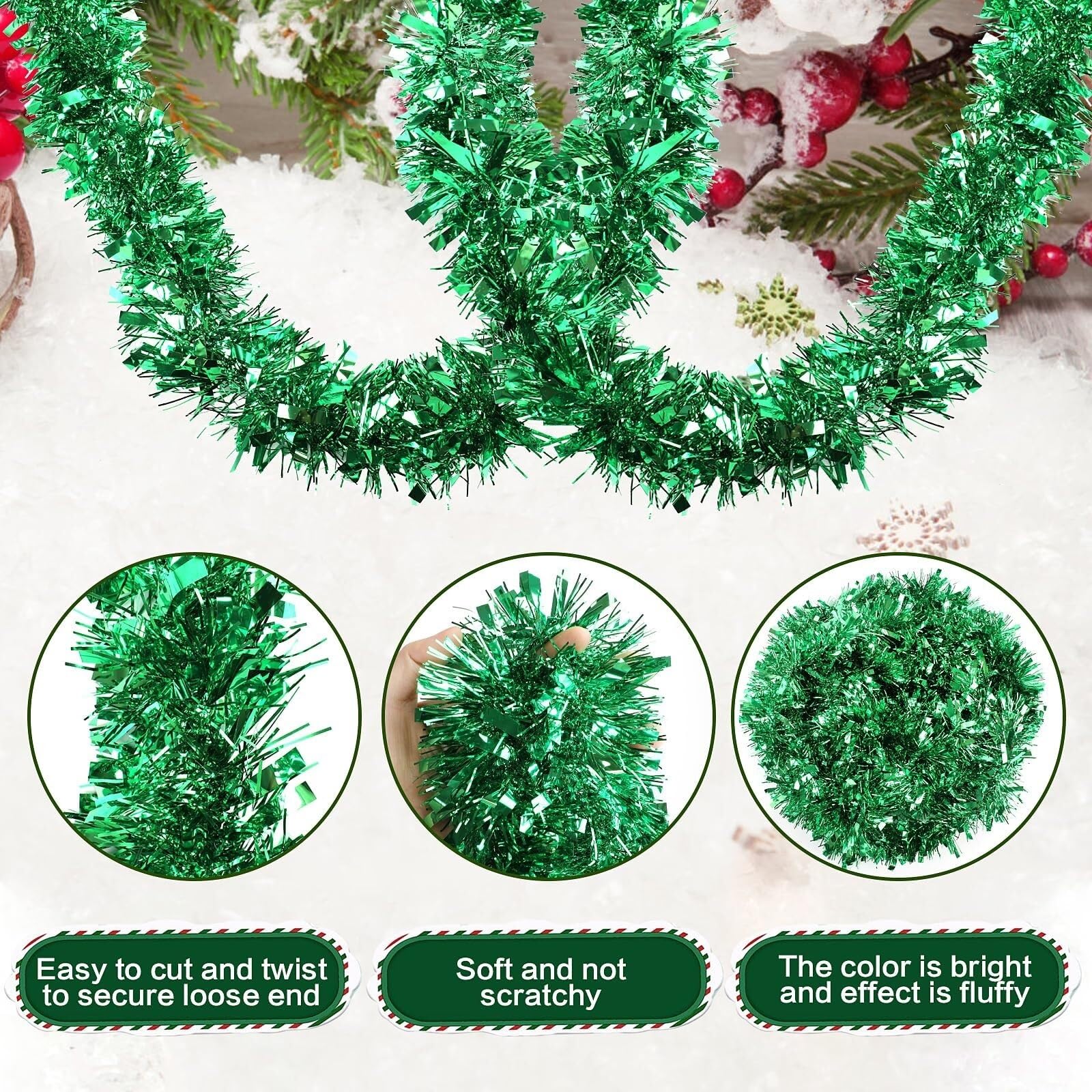 Lametta Weihnachtsbaum 1 Stück Weihnachtslametta-Girlande for Weihnachtsbaum-, Hochzeits- Und Partydekorationen Girlande Weihnachten(Blue,5M)