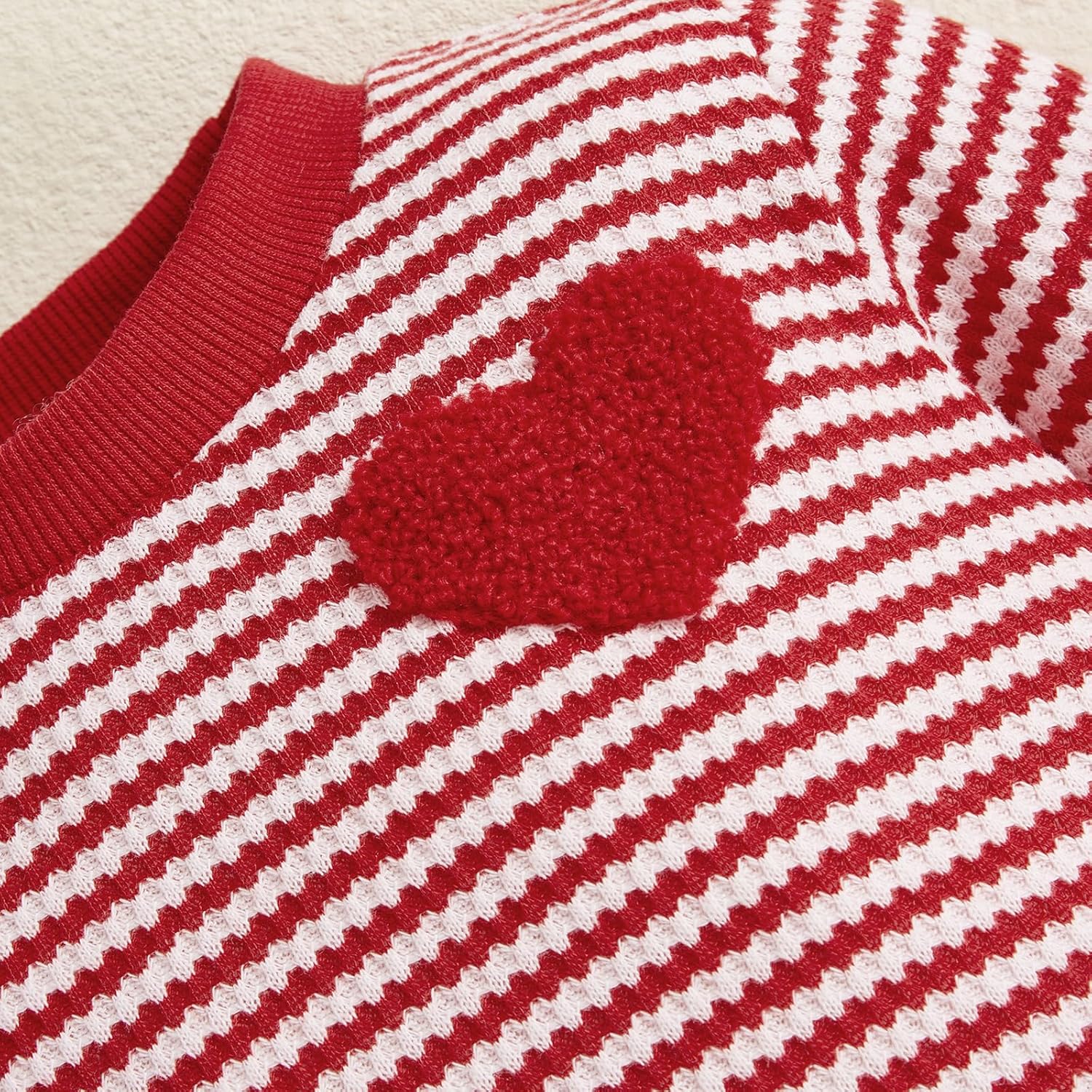 VISGOGO Baby Sweatshirt Romper Striped Heart/Clover Waffle St.Patrick Day Long Sleeve Irish Onesie Jumpsuits - Image 7