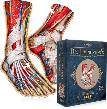 Dr. Livingstons Human Feet Anatomy Puzzle - A Medically Accurate Jigsaw Puzzle of The Feet - Educational Toy of The Human Body - Unique Shaped Puzzle for Doctors, Nurses and Medical Students