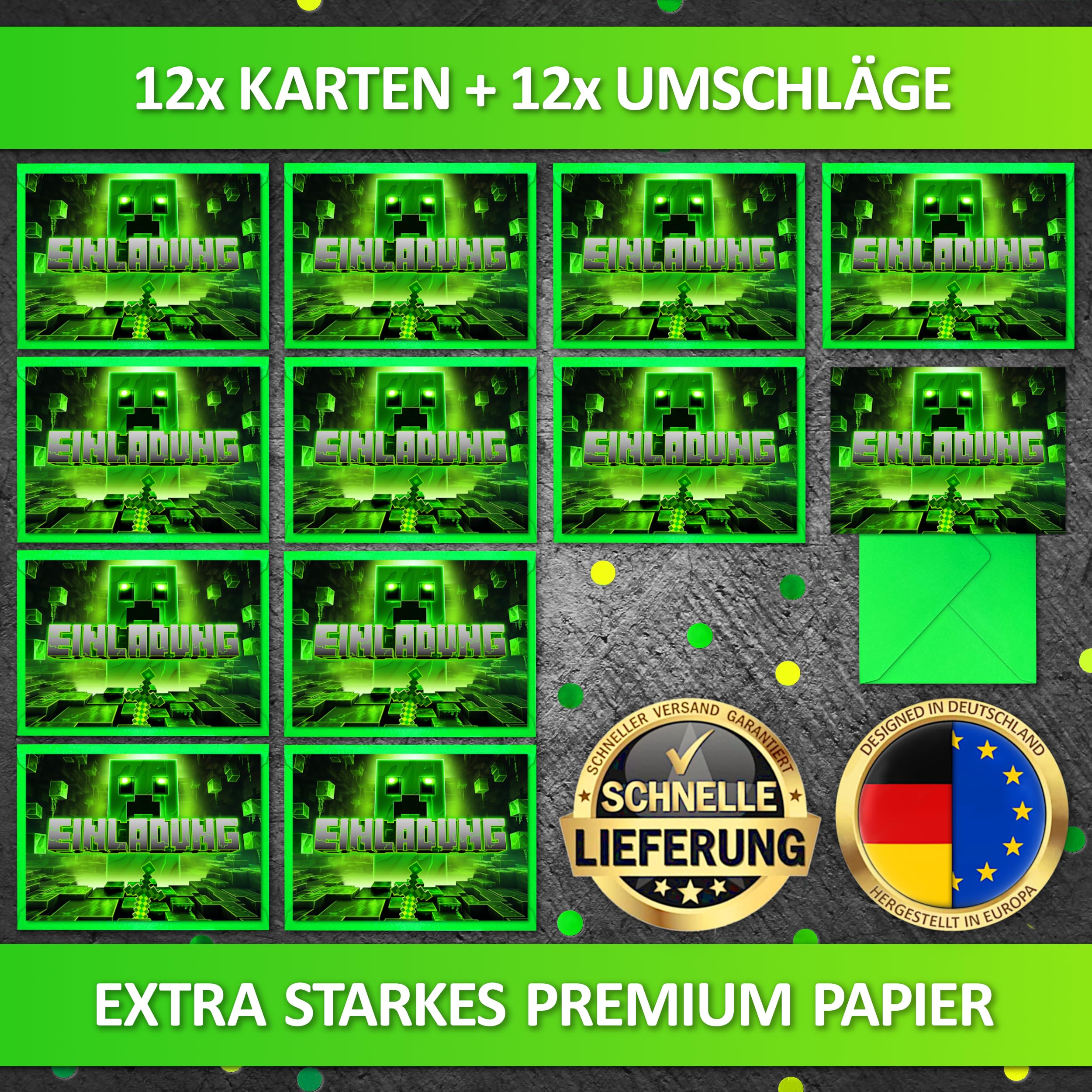 VULAVA 12 X Carte Di Invito Da Gioco, Per Il Compleanno Dei
