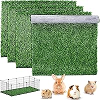 Vista 1 de Kigley 4 almohadillas de césped artificial para orina de conejillo de indias, reutilizables, de 18 x 14 pulgadas, tapete de césped artificial
