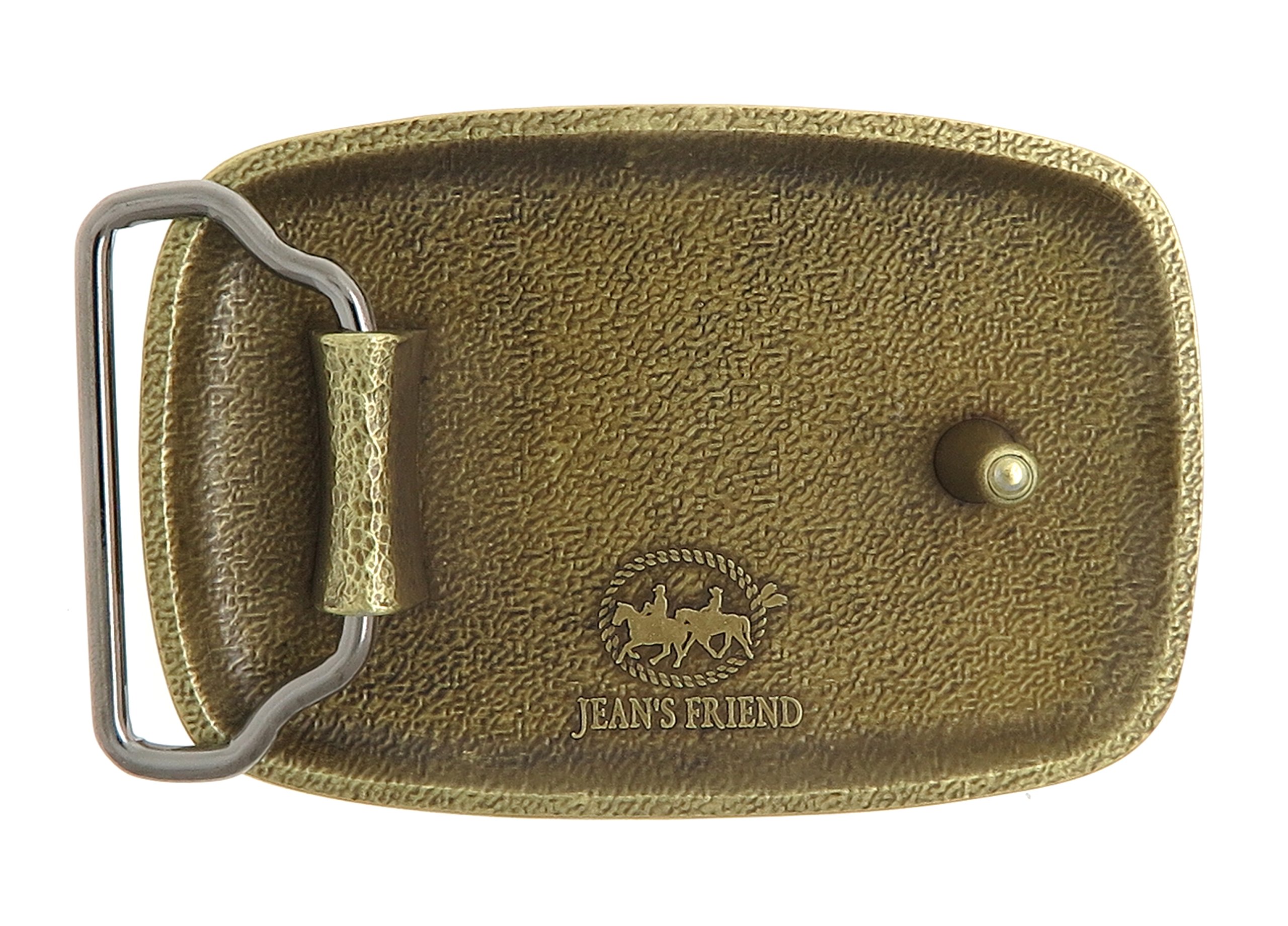 Yippo Accessories Bronze Plated Hammer Forged Western Cowboy Rectangle Belt Buckle