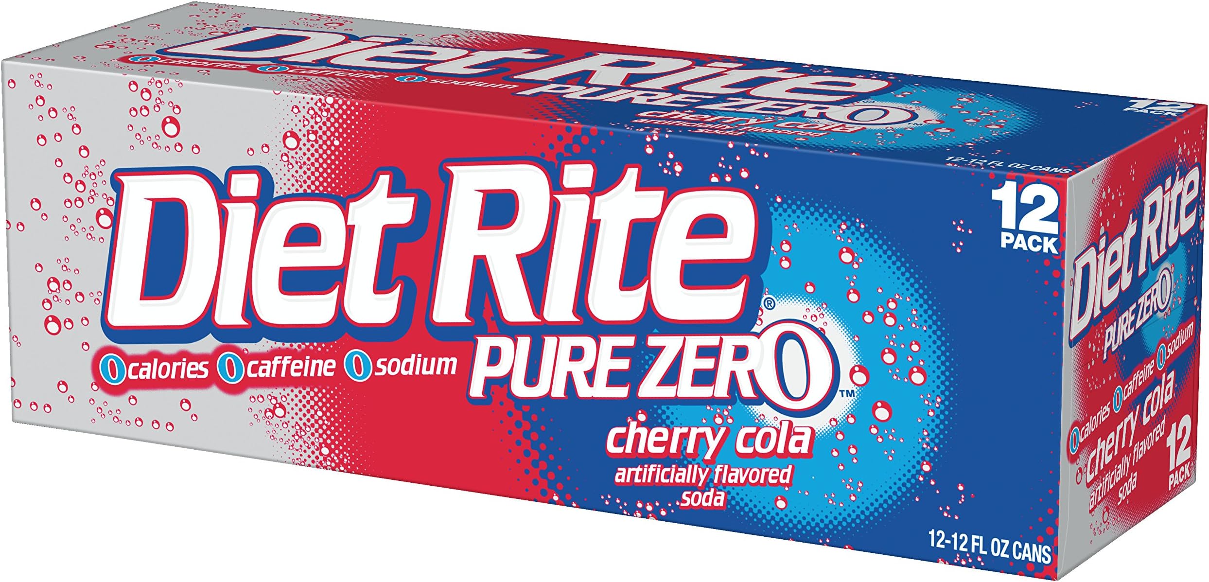 Diet Rite Pure Zero Cherry Cola, 12 oz (12 Cans)