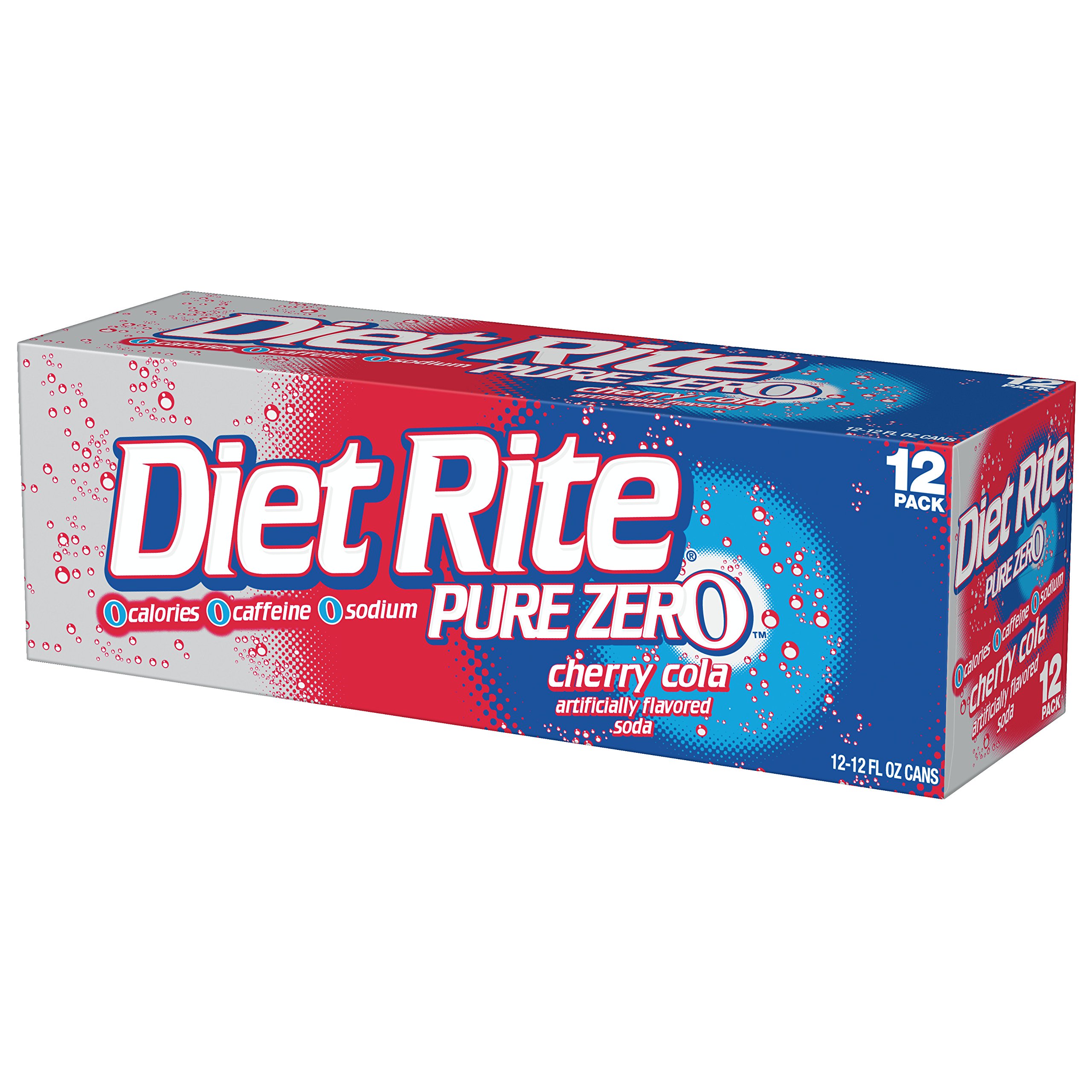 Diet Rite Pure Zero Cherry Cola, 12 oz (12 Cans)