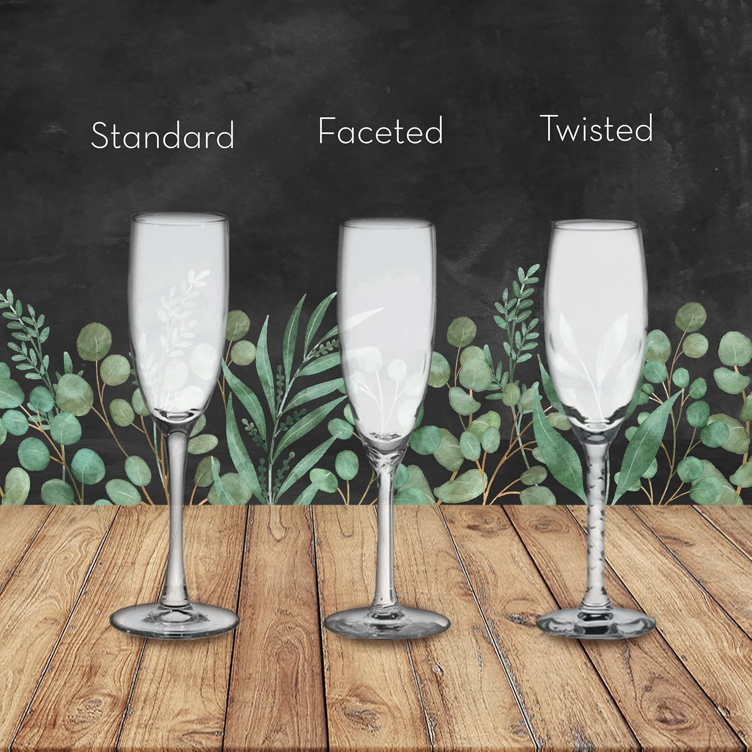 Personalized Wedding Champagne Flutes - Anniversary Toasting glasses wedding Mr and Mrs Couples Wedding Gift Champagne Toasting Flutes Glasses (Half Heart, Flutes Only, Standard Stem)