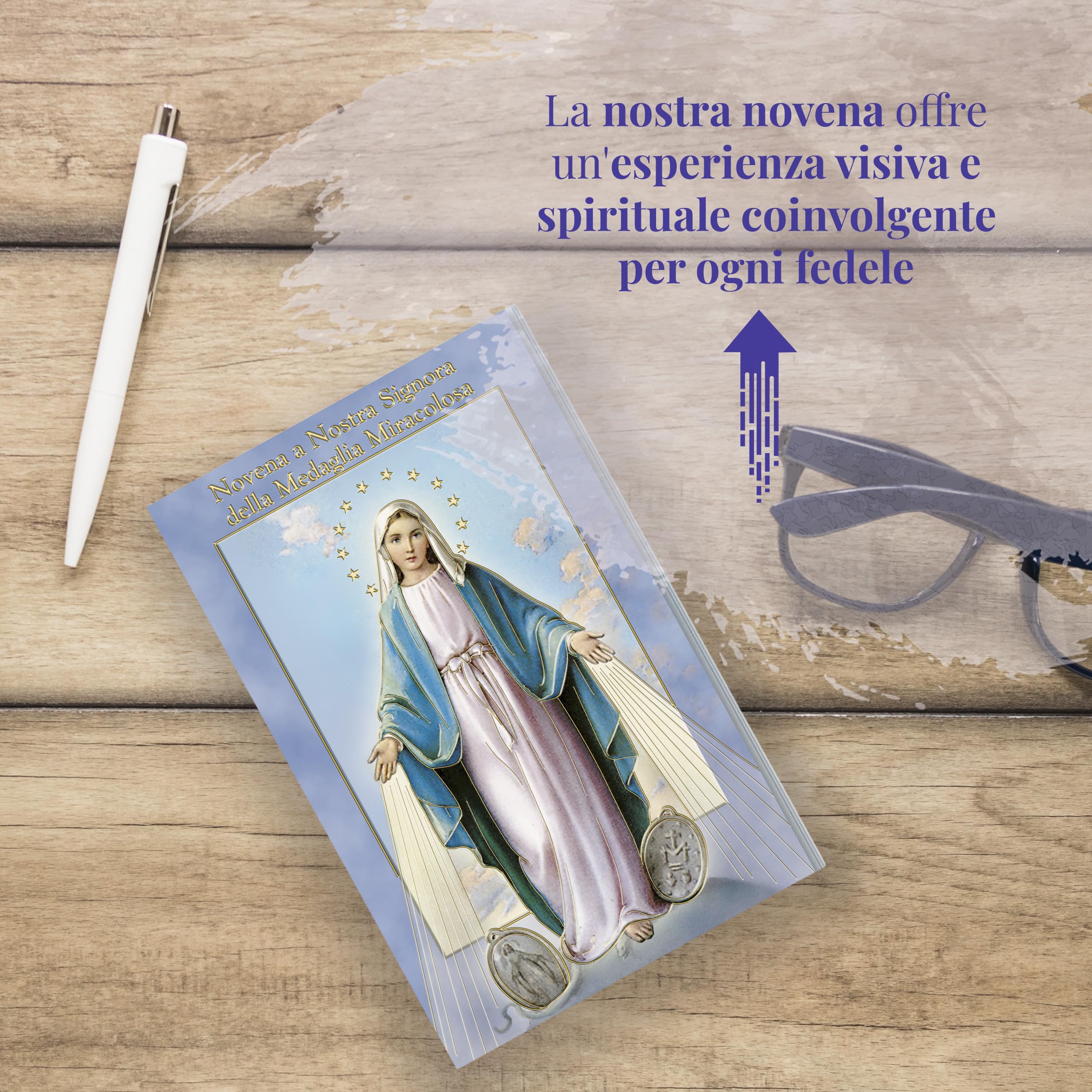 FRATELLI BONELLA Novena a Nostra Signora della Medaglia Miracolosa con Illustrazioni a Colori e Rosario in Vetro - Opuscolo 24 Pagine