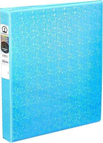 Avery Luxe Collection - Carpeta holográfica duradera de 3 anillos, cubierta de vista personalizable, anillos redondos de 1 pulgada, 1 carpeta