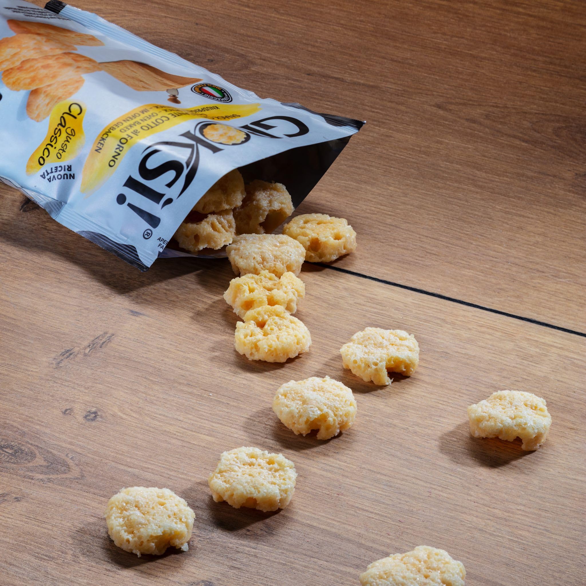 GROKSi! Käse-Snack aus Italien | Käse-Cracker | Protein Snack (Classico, 12x 60 g)