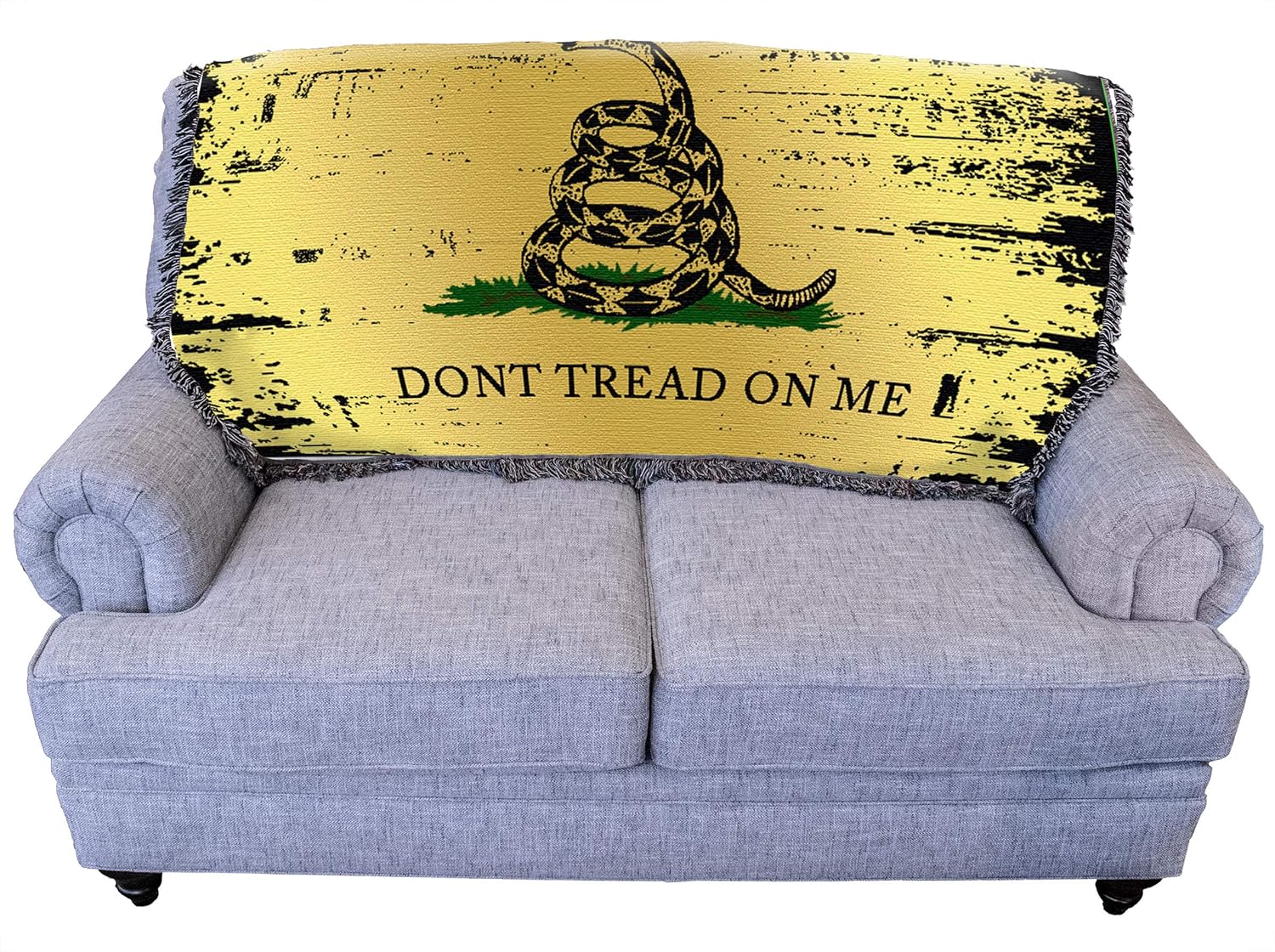 Pure Country Weavers Gadsden - Don't Tread on Me Flag Blanket - Gift Military Tapestry Throw for Back of Couch or Sofa - Woven from Cotton - Made in The USA (61x36)